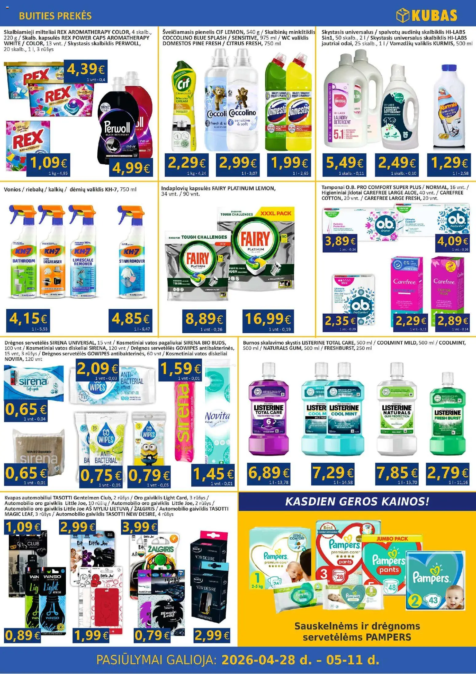 Kubas akcijos nuo 28.04.2026 | Puslapis: 11 | Prekių: Kvapas, Wc, Burnos skalavimo skystis, Vatos diskeliai
