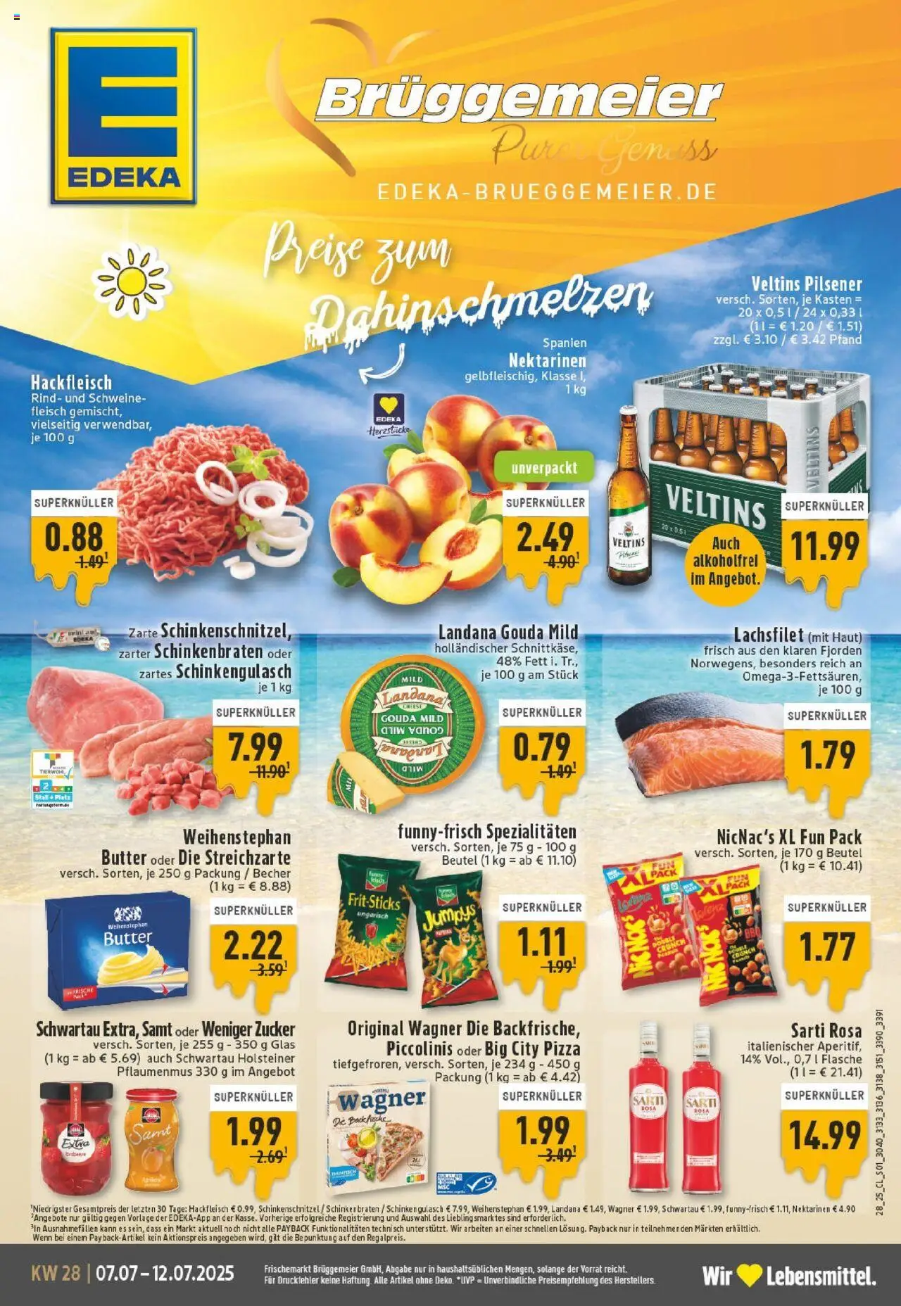 Edeka prospekt Kevelaer	 - gültig ab dem 06.07.2025 | Seite: 1 | Produkte: Gouda, Weihenstephan butter, Fleisch, Veltins