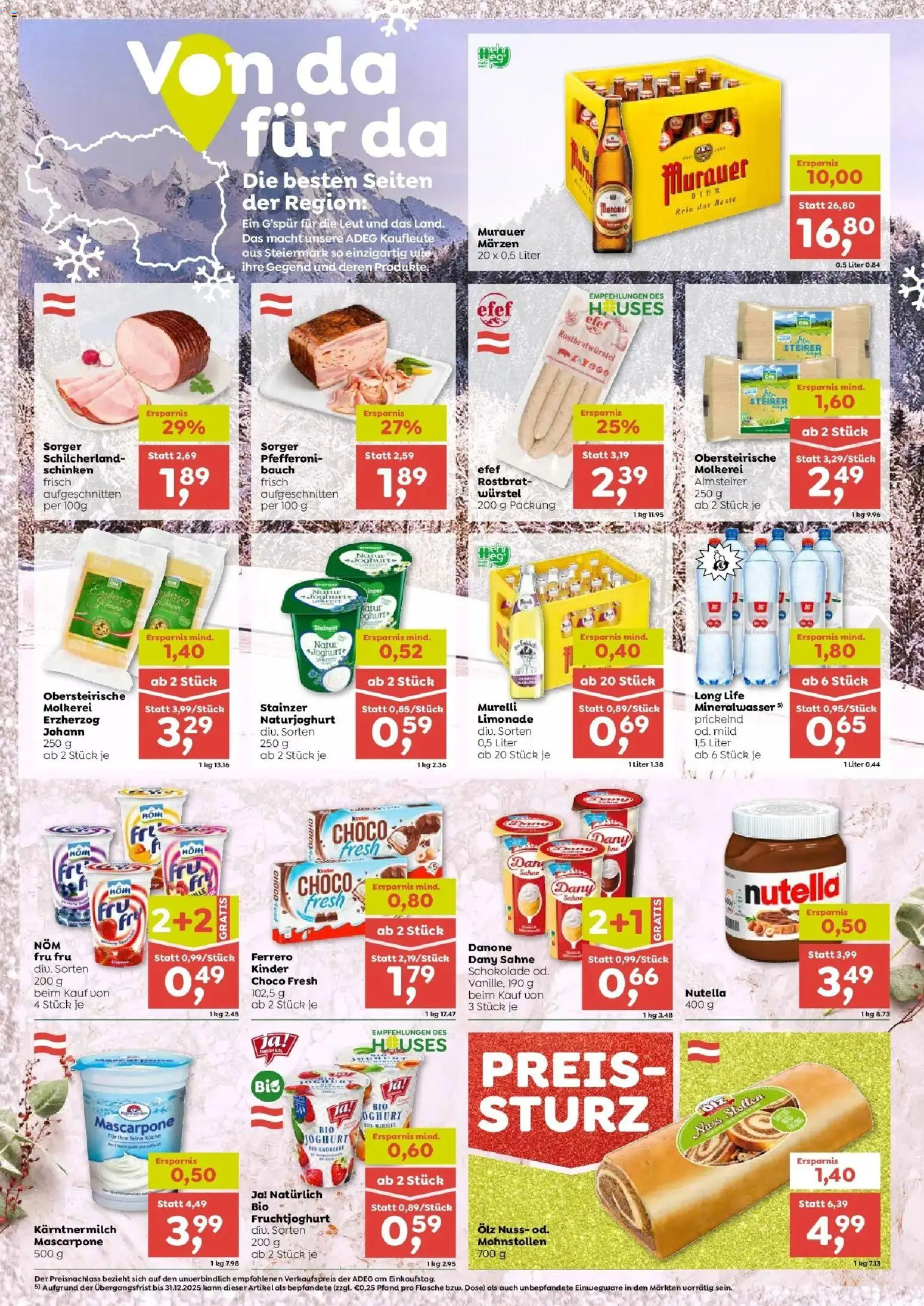 ADEG Möderbrugg, St. Jakob/Breitenau gültig ab 18.12.2025 | Seite: 6 | Produkte: Sahne, Joghurt, Schokolade, Schinken