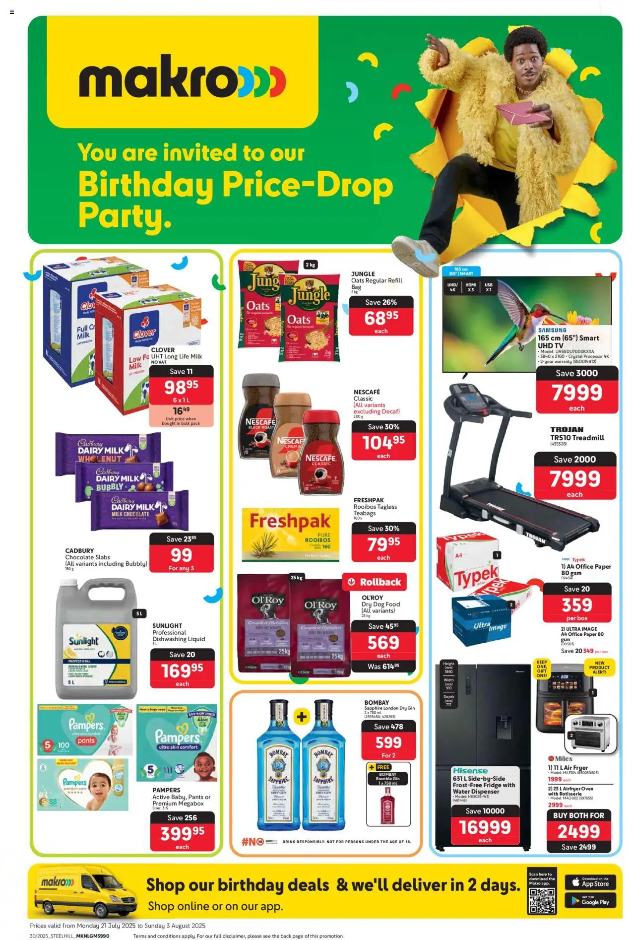 Makro Specials │ valid from 21.07.2025 | Page: 1 | Products: TV, Box, Oats, Paper