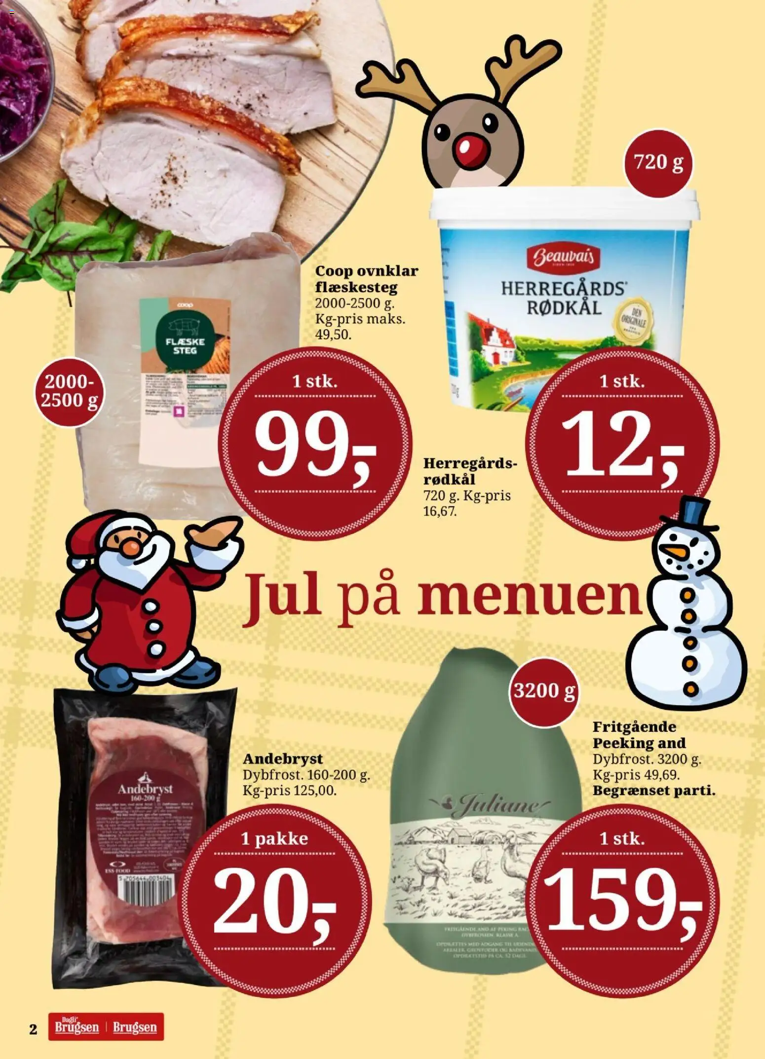 Dagli'Brugsen tilbudsavis – gyldig fra 05.12.2025 | Side: 2 | Produkter: Rødkål, Flæskesteg