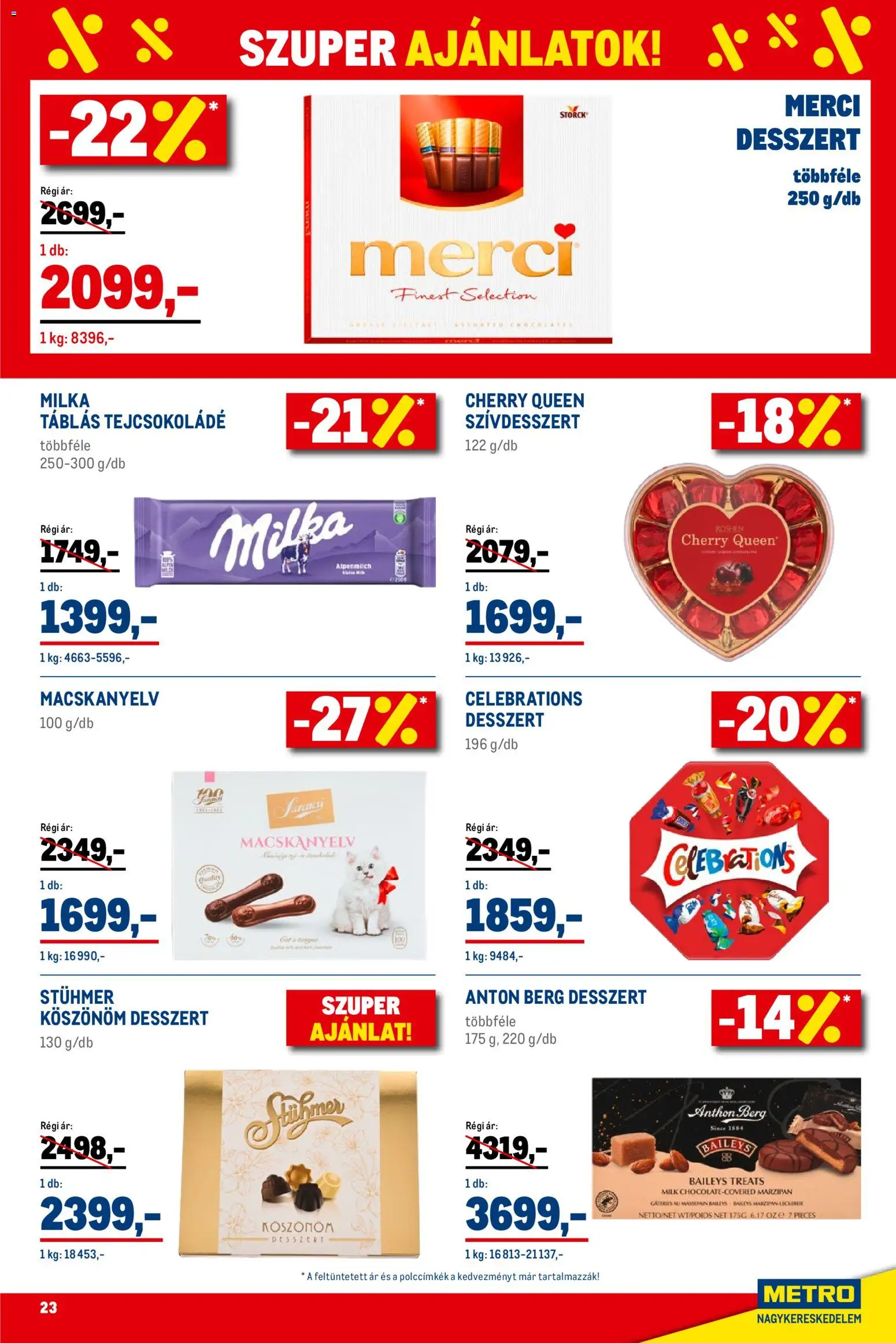 Metro akciós ujság - amely érvényes a következő dátumtól: 02.01.2026 | Oldal: 23 | Termékek: Tejcsokoládé