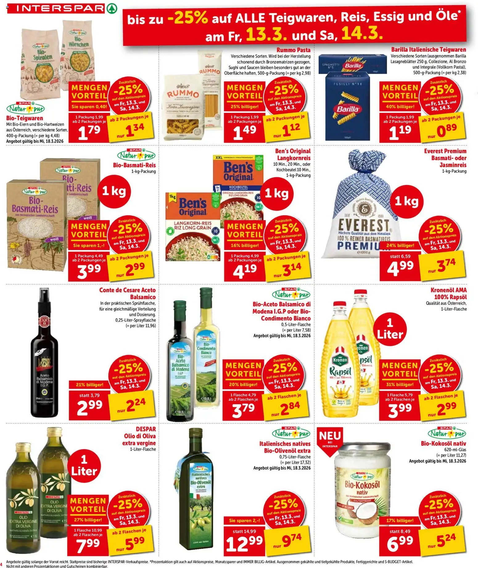 Interspar Flugblatt - Steiermark gültig ab 12.03.2026 | Seite: 4 | Produkte: Pasta, Fertiggerichte, Hajdina liszt