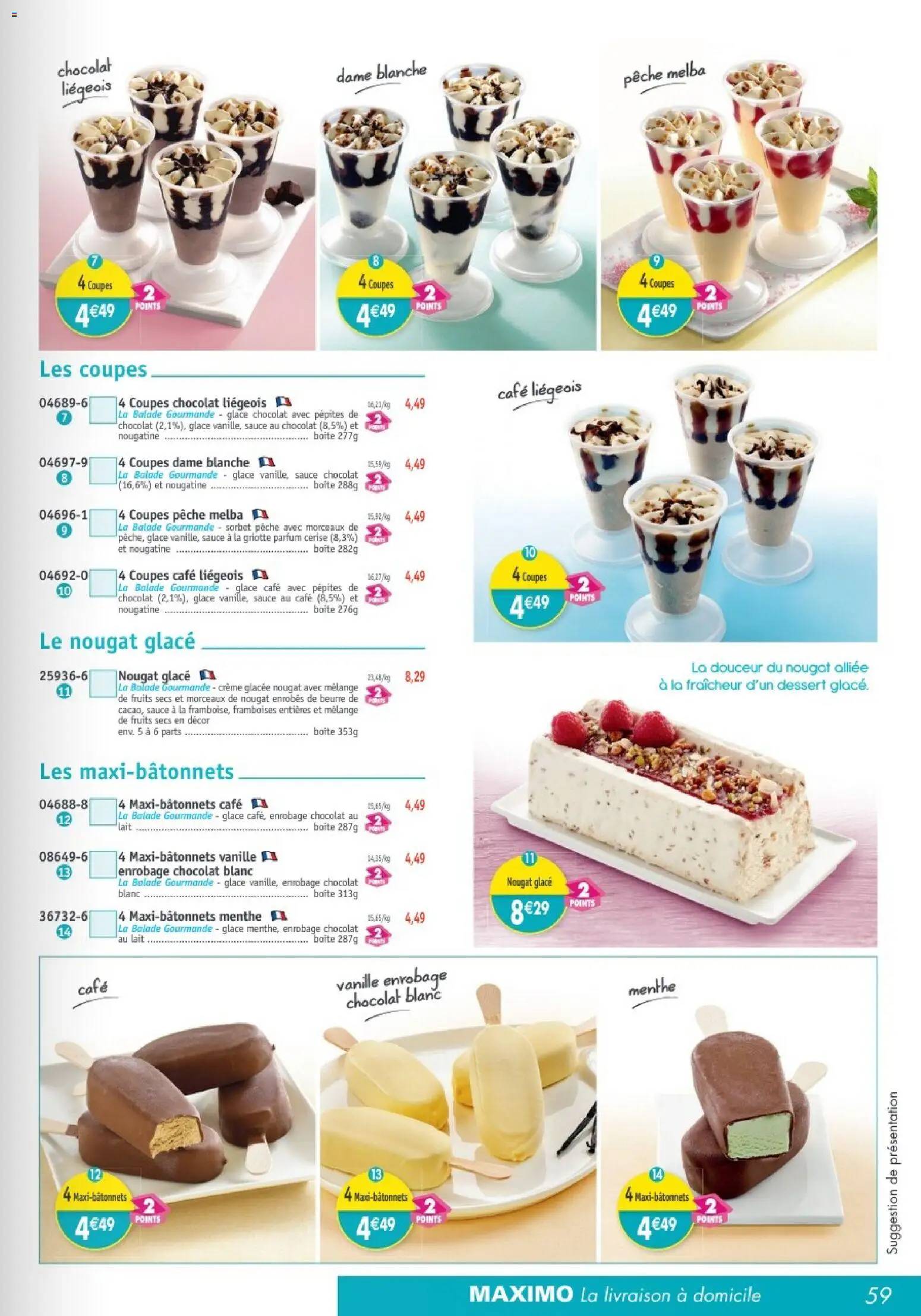 {H1} | Page: 59 | Produits: Pépites de chocolat, Parfum, Lait, Crème