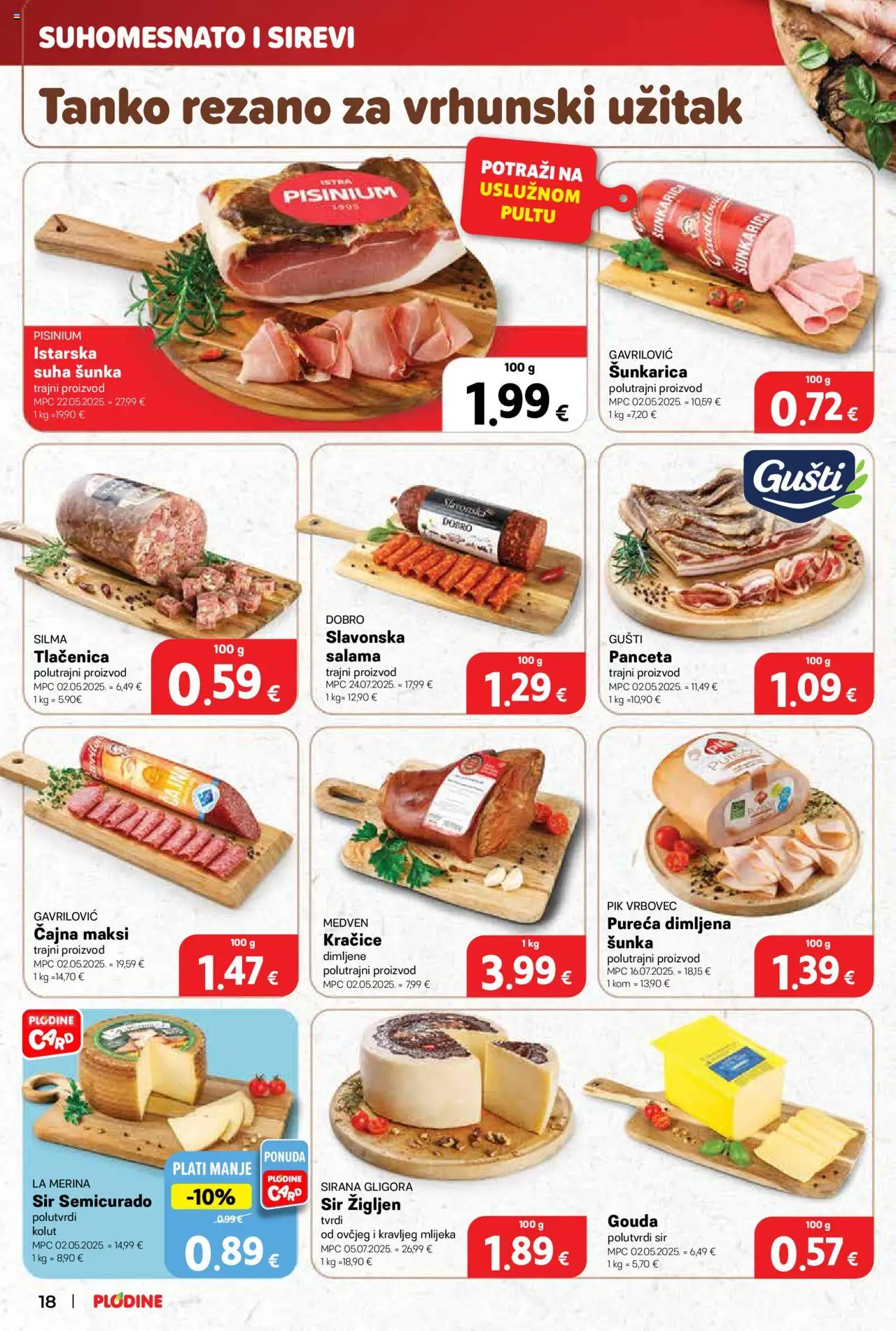 Plodine katalog | vrijedi od 17.09.2025 | Stranica: 18 | Proizvodi: Sir, Salama, Pik Vrbovec, Panceta