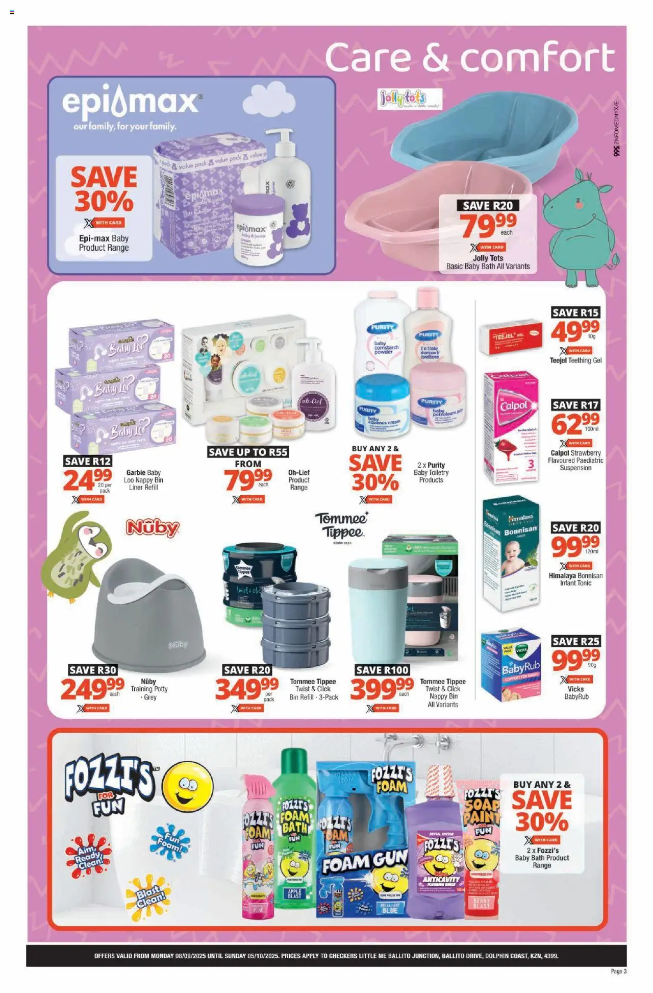 New Checkers catalogue – valid from 08.09.2025 | Page: 3 | Products: Paint, Bath, Cream, Soap