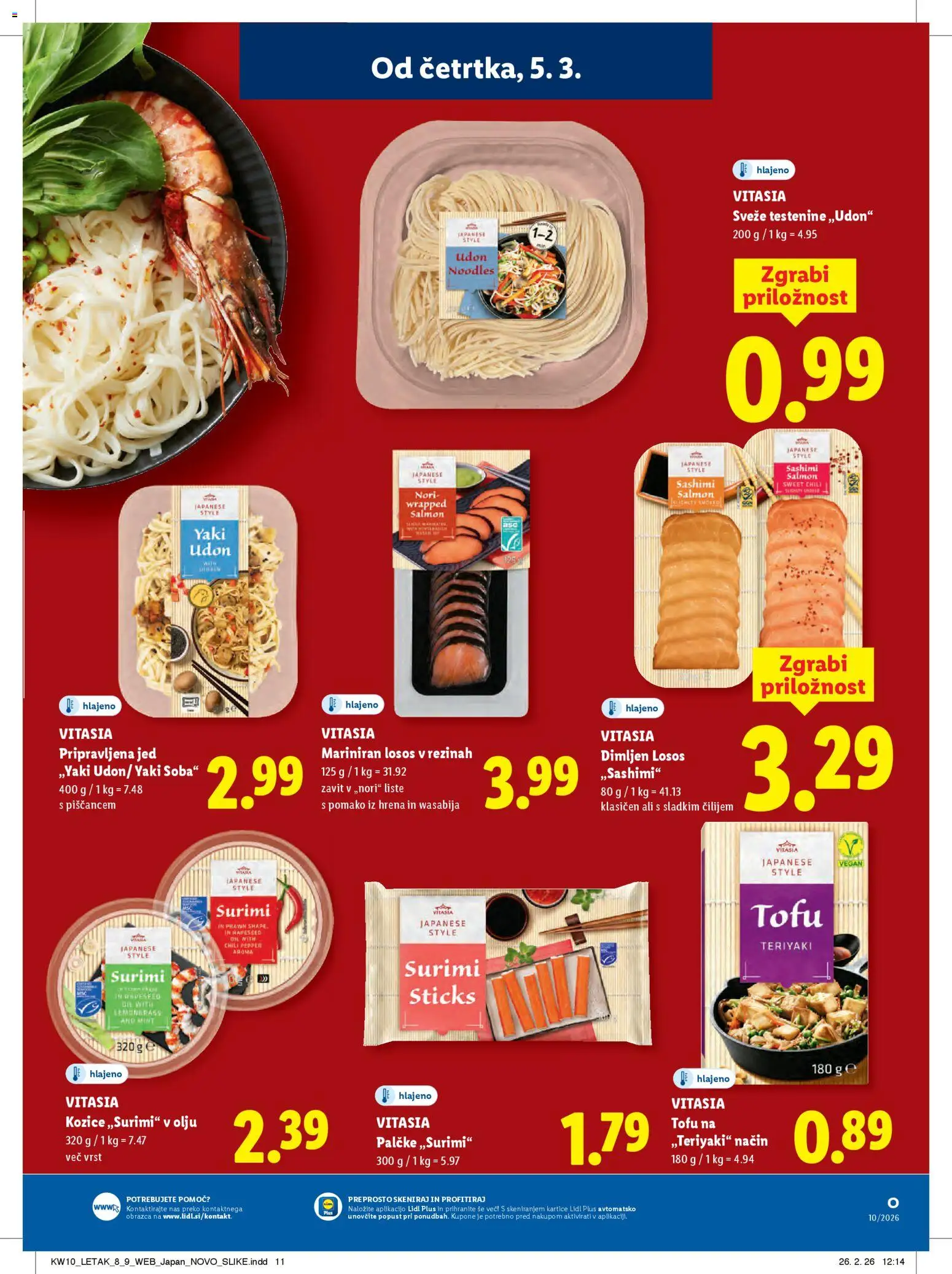 Novi Lidl katalog ponudbe – veljaven od 05.03.2026 | Stran: 17 | Izdelki: Kozice, Losos, Testenine