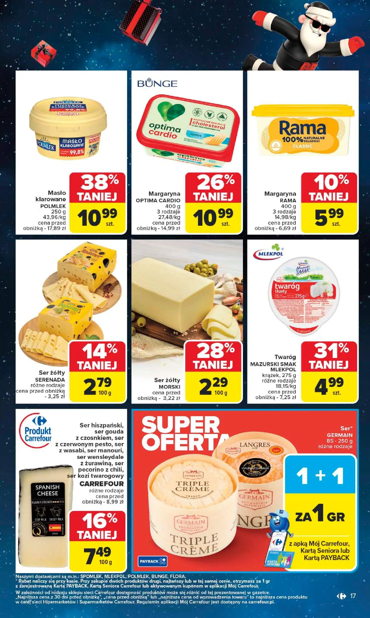 Carrefour Black Friday od 24.11.2025 | Strona: 17 | Produkty: Twaróg tłusty, Optima cardio, Masło, Ser
