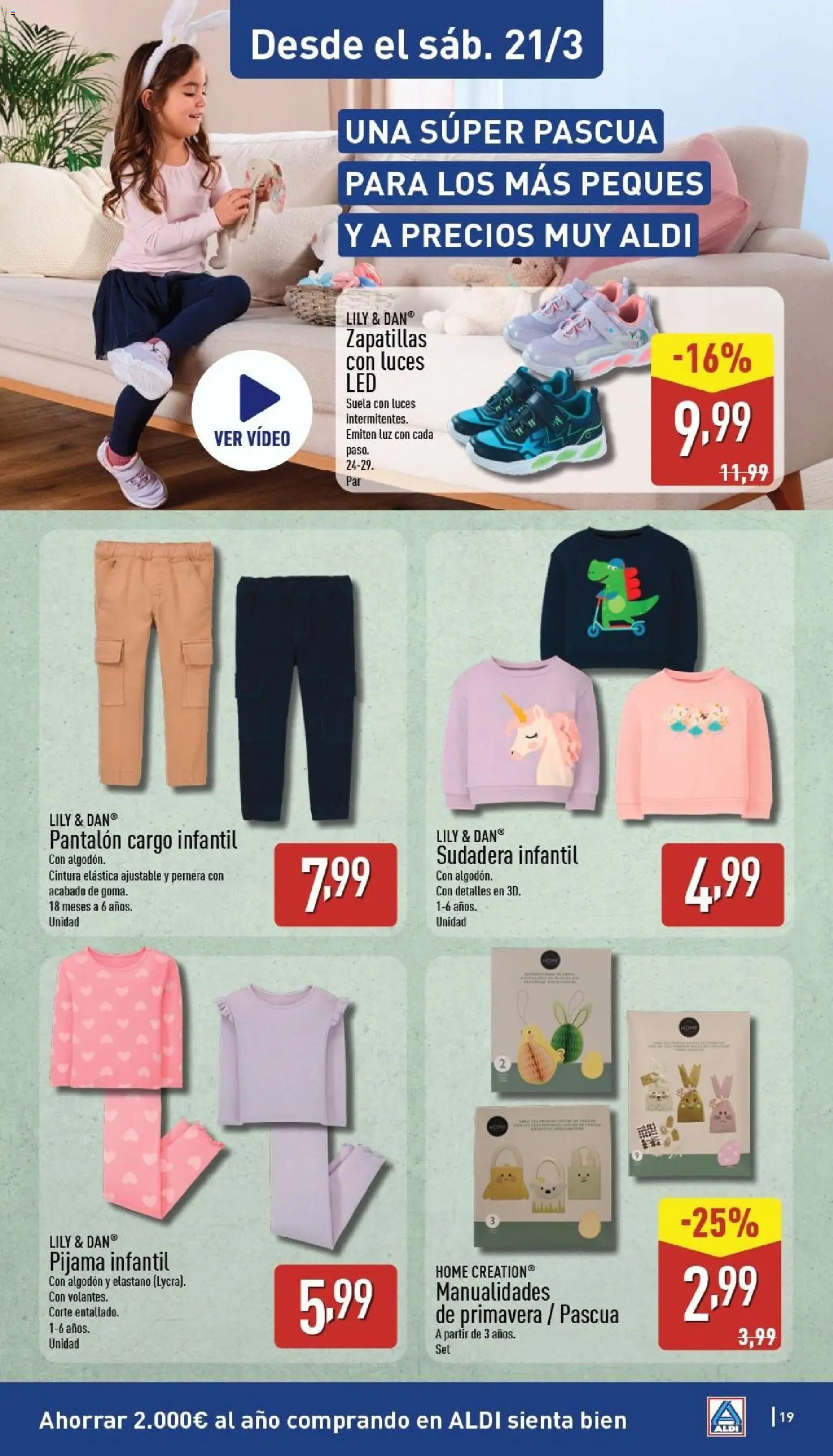 Aldi folleto Península │ válido desde el 16.03.2026 | Página: 19 | Productos: Sudadera, Pijama, Zapatillas, Video