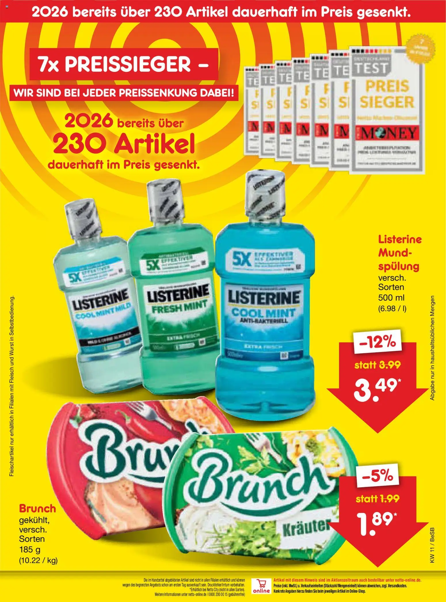 Netto Marken-Discount Prospekt 	 – gültig ab 09.03.2026 | Seite: 26 | Produkte: Spülung, Wurst, Fleisch, Listerine