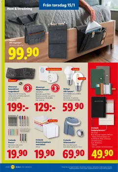 Lidl - erbjudanden - Förhandsvisning av reklamblad från butik Lidl aktuell från 12.01.2026 | Sida: 24 | Produkter: Batterier, Ljus, Anteckningsblock