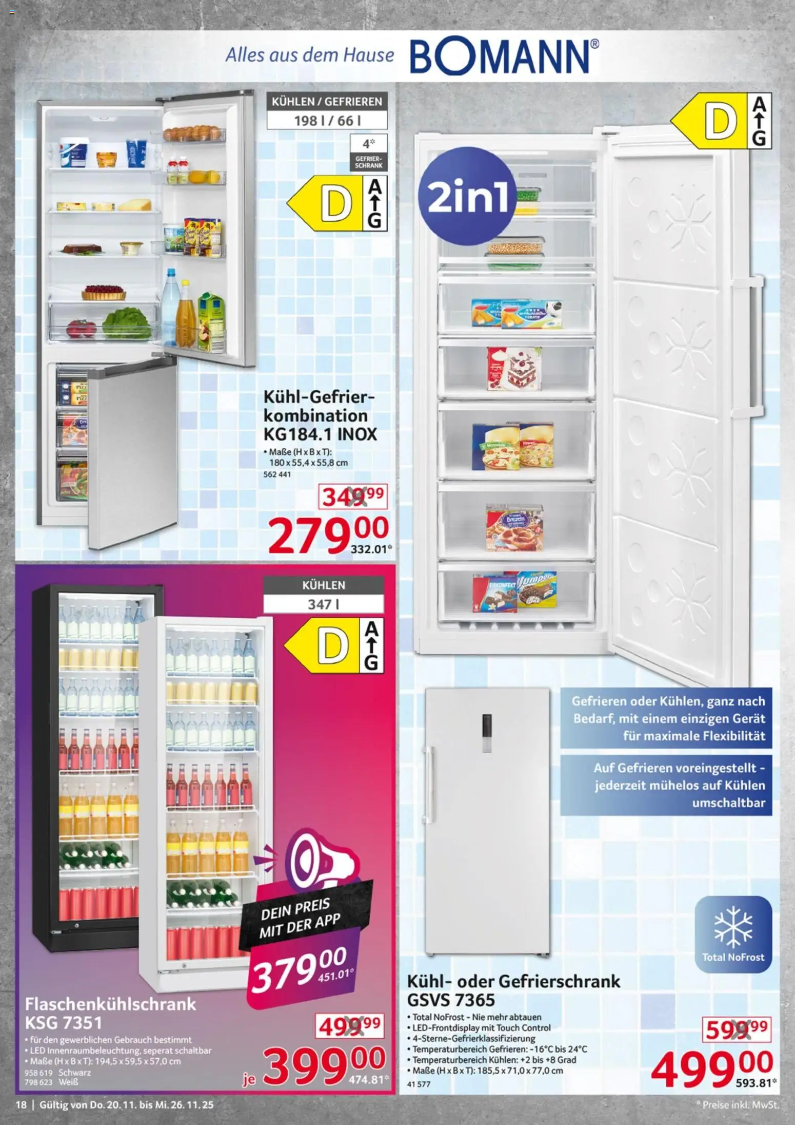 Selgros  Non Food – gültig ab 20.11.2025 | Seite: 18 | Produkte: Gefrierschrank, Schrank