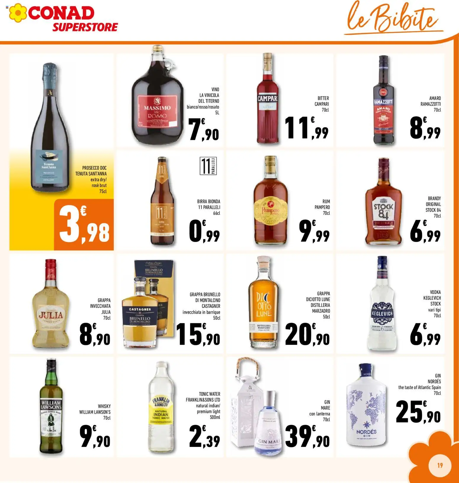 Volantino Conad del 19.11.2025 | Pagina: 19 | Prodotti: Lanterna, Bibite, Grappa, Amaro