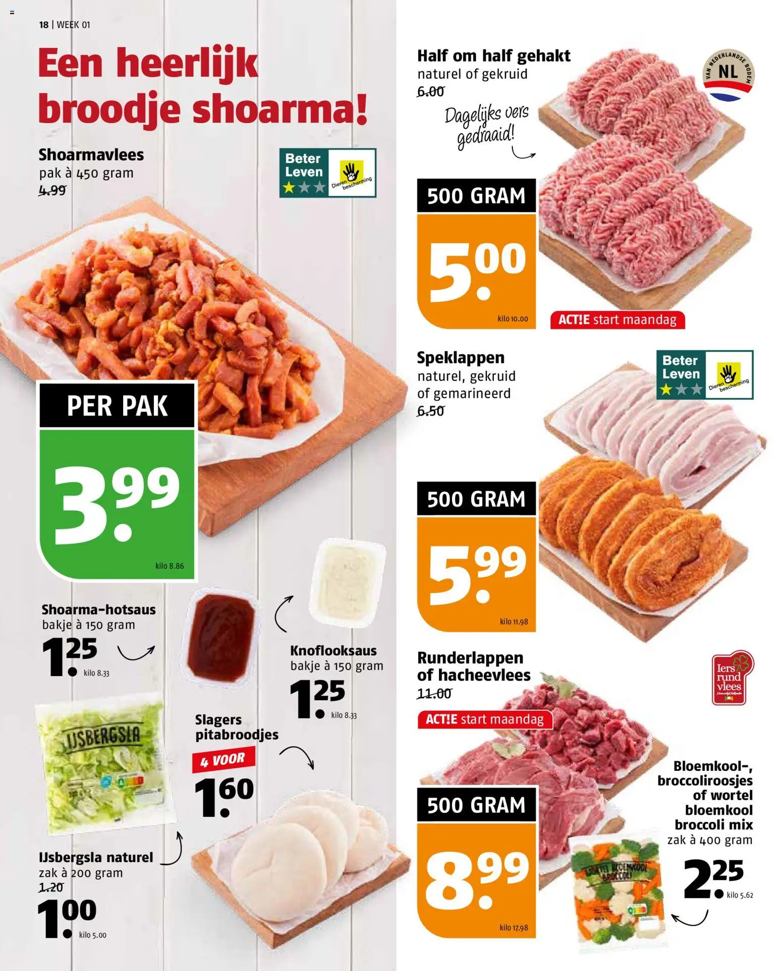 {H1} | Pagina: 18 | Producten: Bloemkool, Broccoli, Kisperec, Broodje