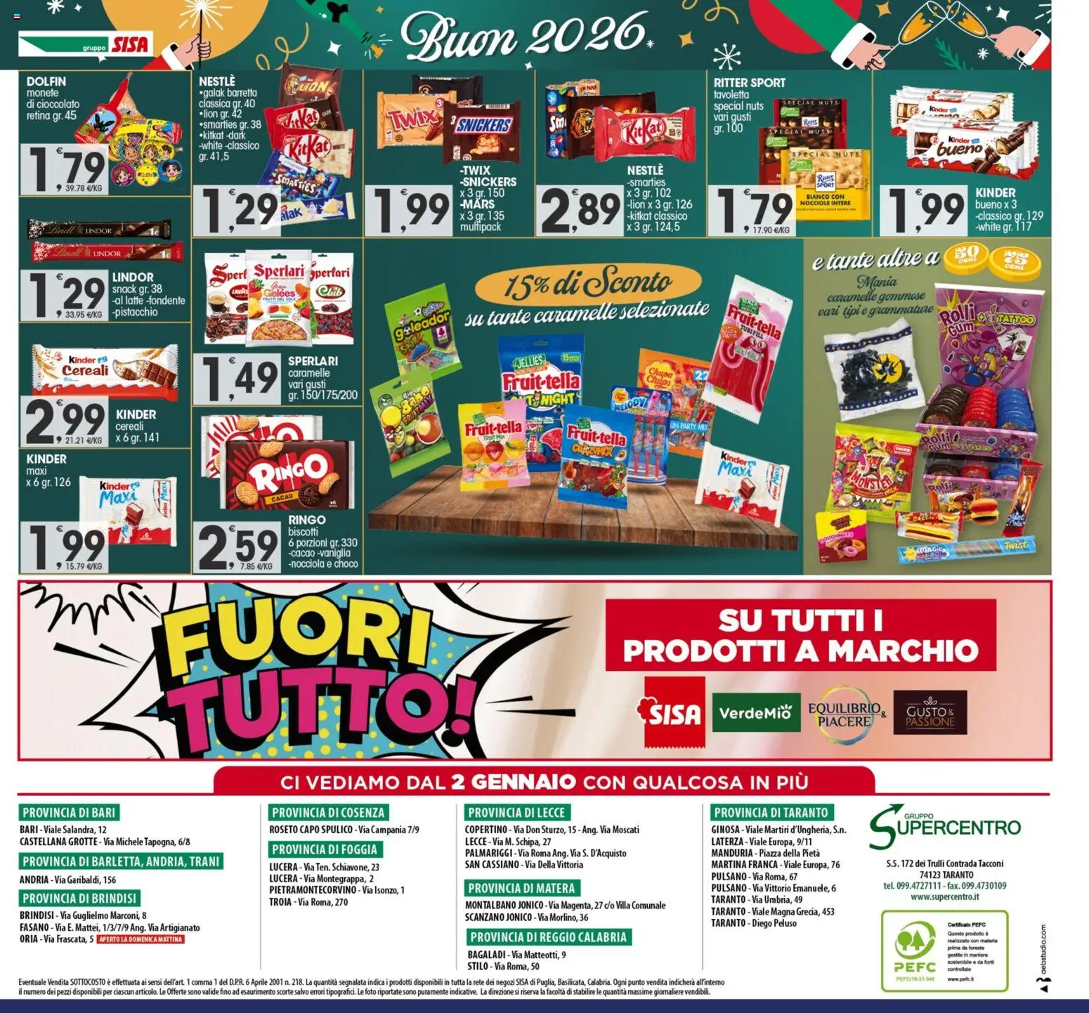 Volantino SISA del 27.12.2025 | Pagina: 8 | Prodotti: Biscotti, Nocciole, Barretta, Cacao