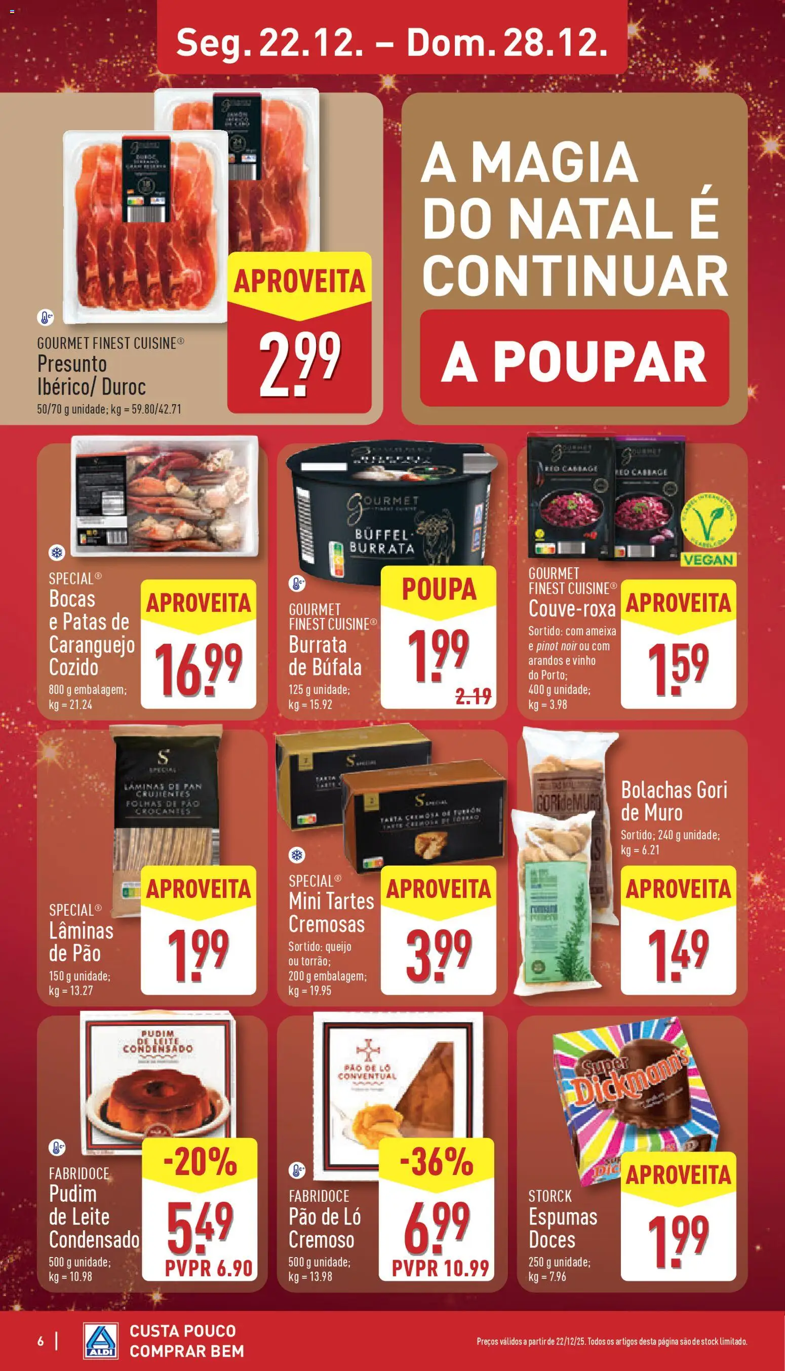 Aldi folheto │ válido de 22.12.2025 | Página: 6 | Produtos: Pudim, Leite, Pão, Doces