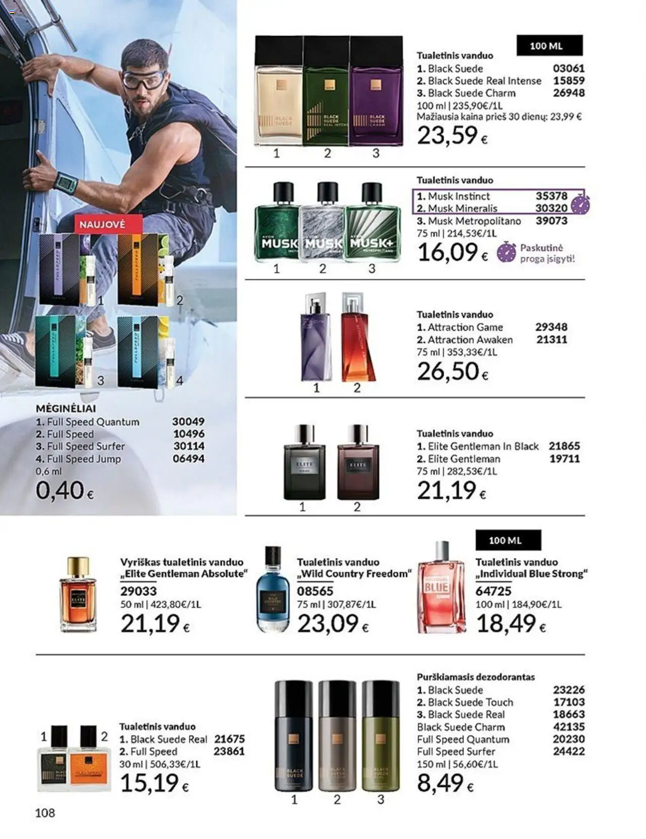 AVON leidinys│galioja nuo 01.07.2025 | Puslapis: 108 | Prekių: Tualetinis vanduo, Dezodorantas