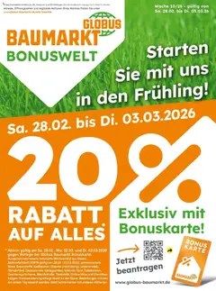 Globus Baumarkt prospekt Forchheim	 ab 28.02.2026 gültig