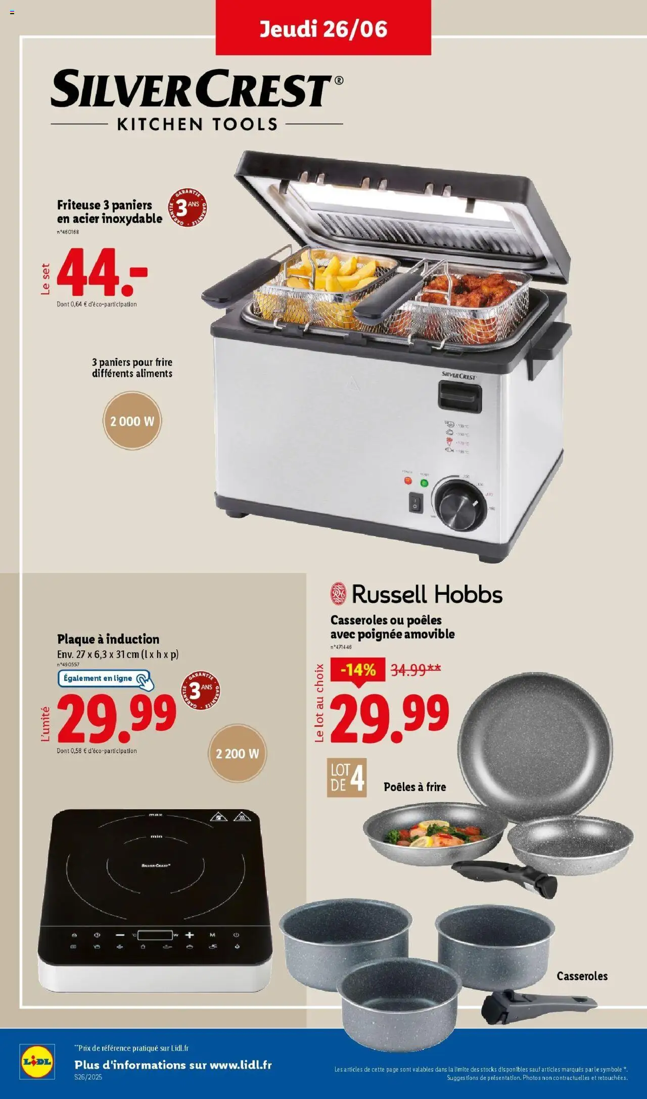  | Page: 50 | Produits: Plaque a induction, Casseroles, Friteuse, Baskets