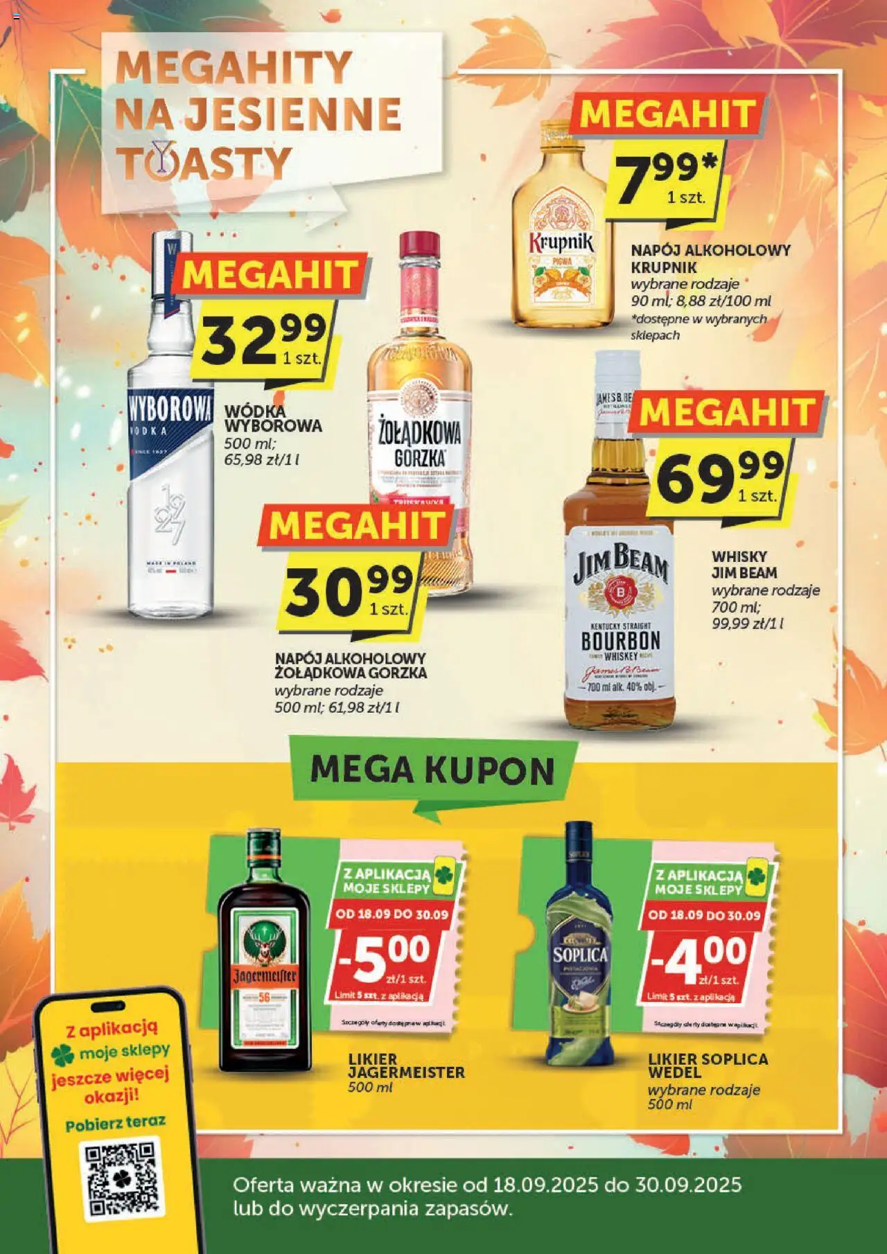 ABC Gazetka - Oferta alkoholowa od 18.09.2025 | Strona: 1 | Produkty: Pigwa, Jagermeister, Wódka, Whisky