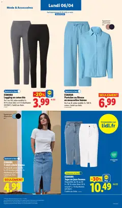 LIDL - Prévisualisation de ESMARA Pantalon ou Blouse en mousseline femme, Du S au XL selon modèle Ex. 100% coton. L'unité au choix. valide à partir de 02.04.2026 | Page: 59
