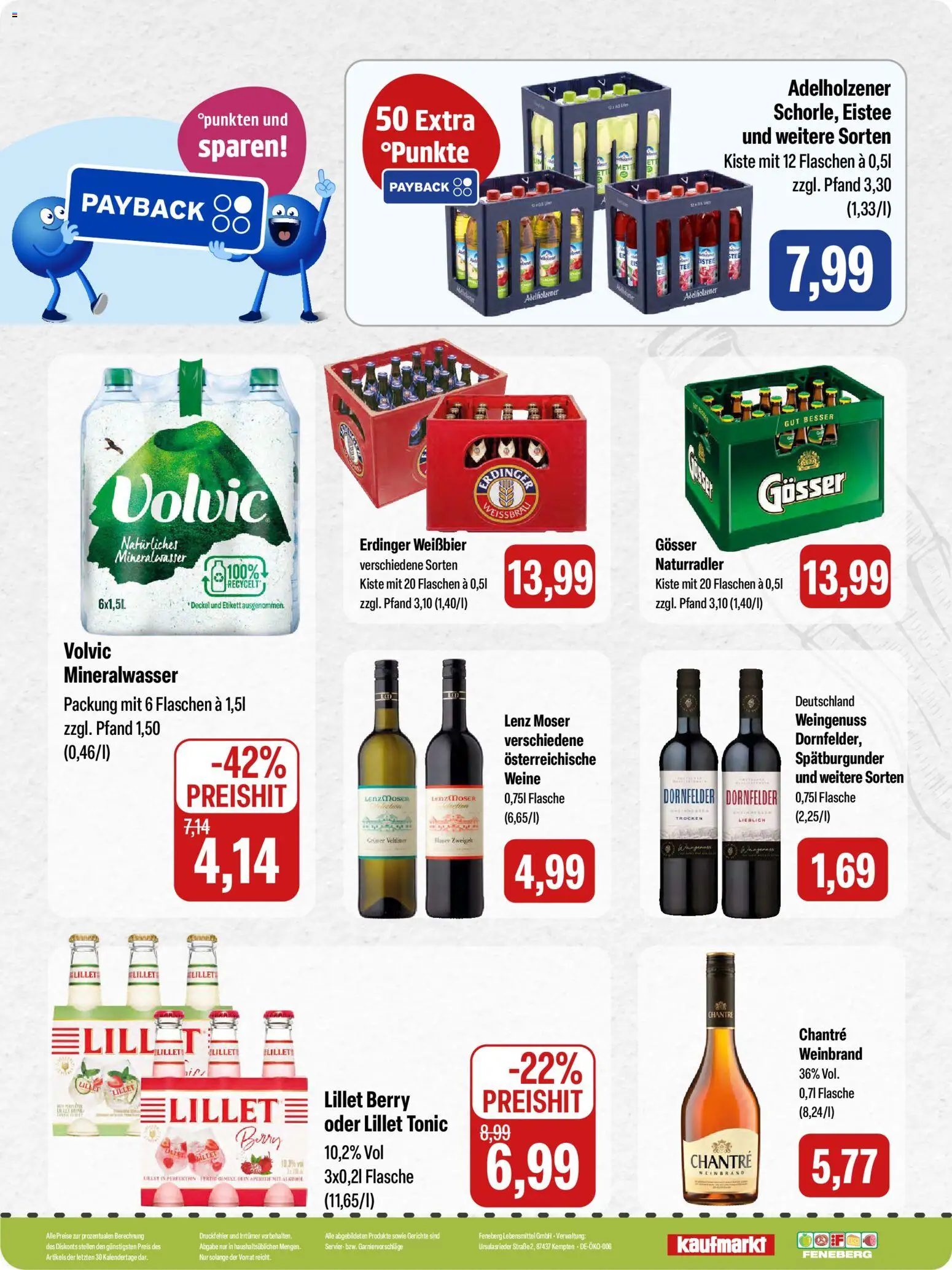 Feneberg Angebote – gültig ab 09.04.2026 | Seite: 16 | Produkte: Erdinger, Weißbier, Mineralwasser, Volvic