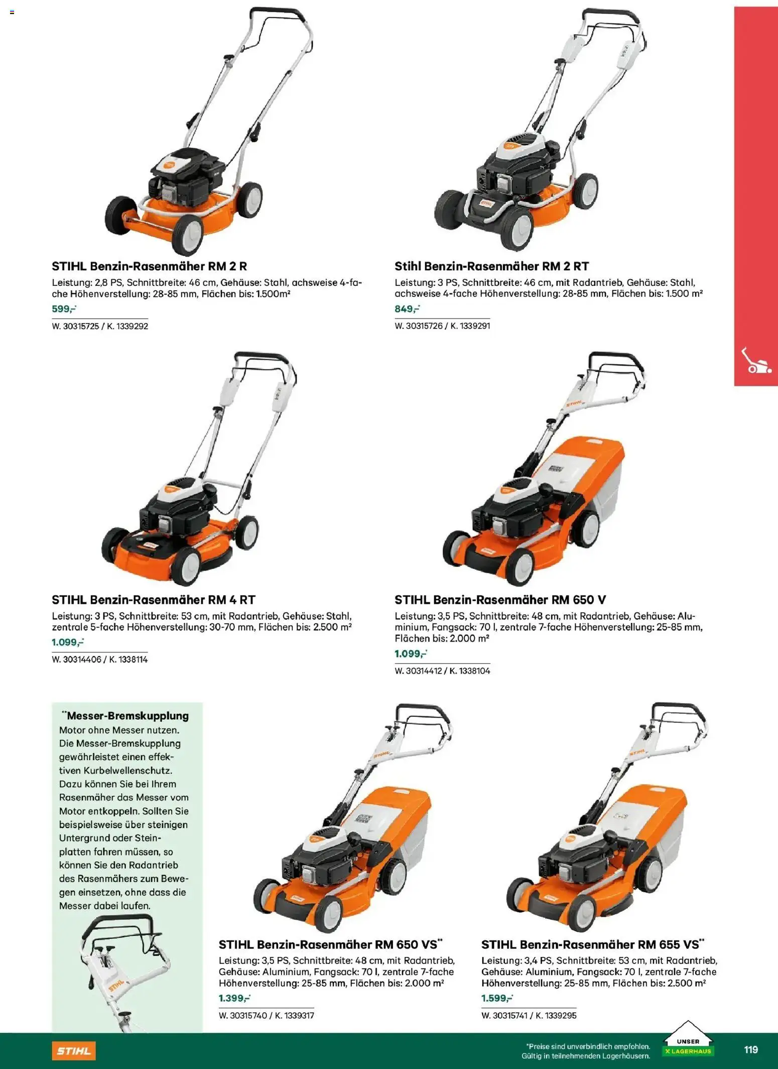 Lagerhaus Garten & Freizeit Katalog 2026 gültig ab 01.03.2026 | Seite: 119 | Produkte: Rasenmäher