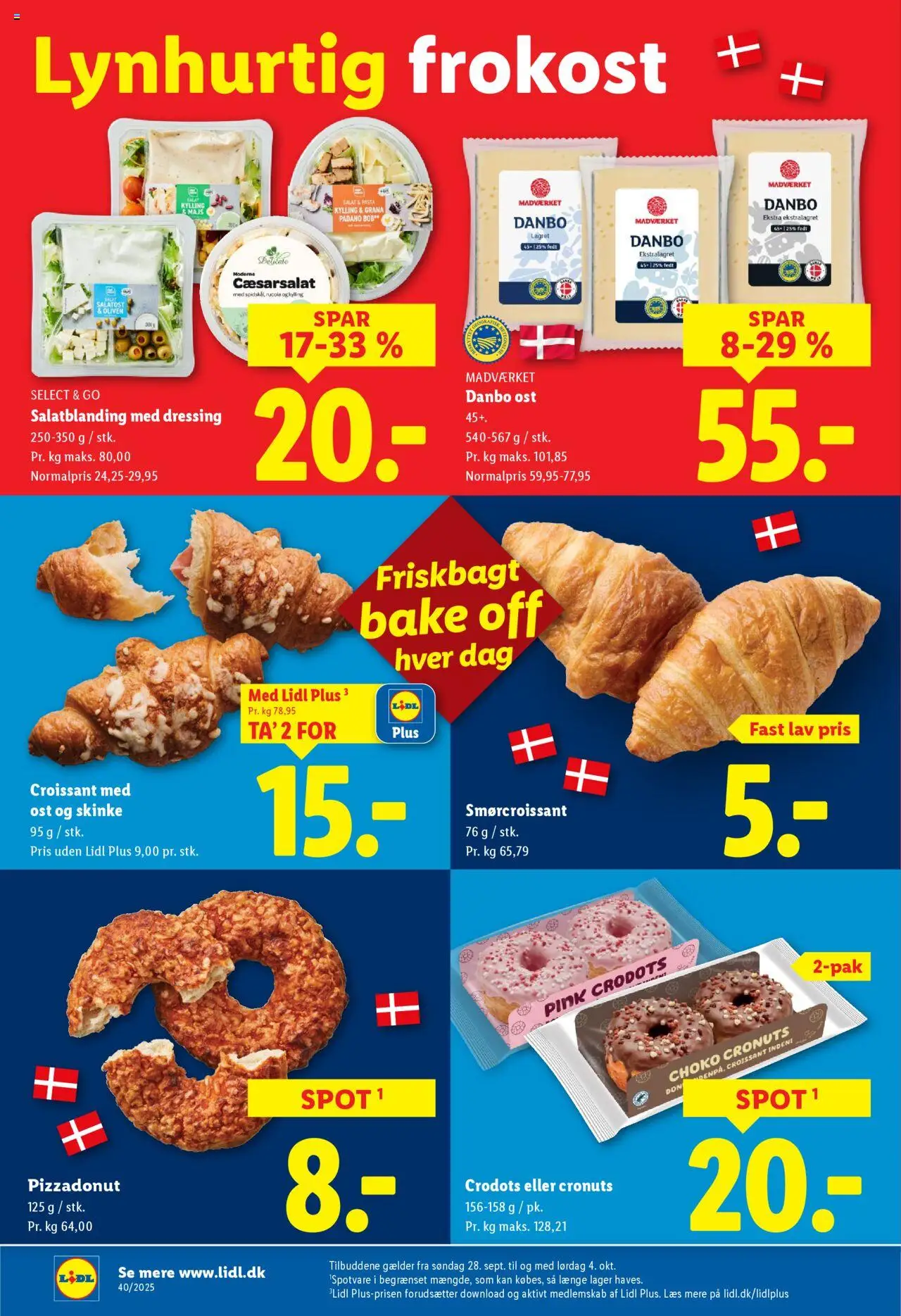 Lidl tilbudsavis – gyldig fra 28.09.2025 | Side: 4 | Produkter: Skinke, Pasta, Salatost, Oliven
