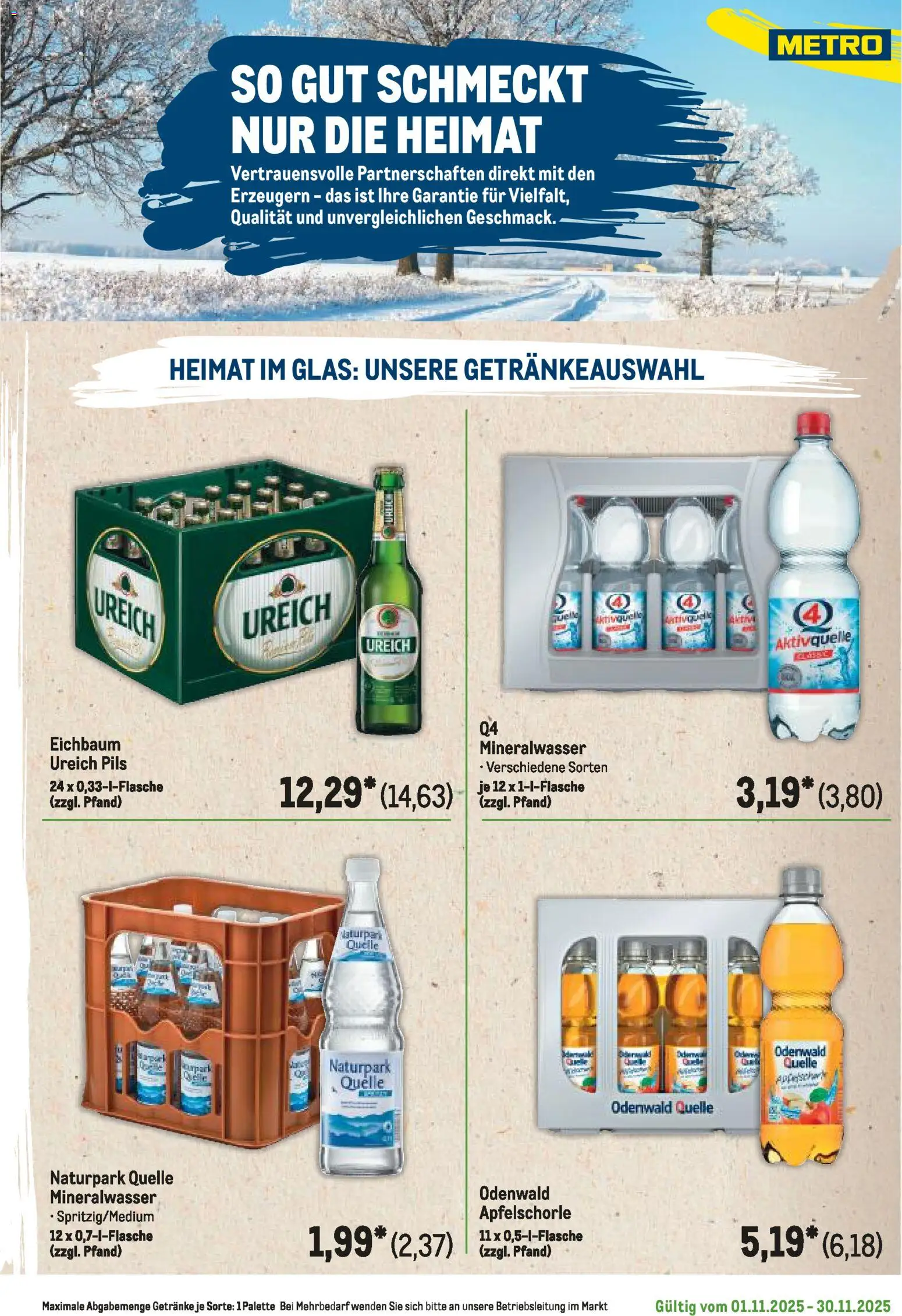 Metro Regionaler Flyer – gültig ab 01.11.2025 | Seite: 63 | Produkte: Pils, Mineralwasser