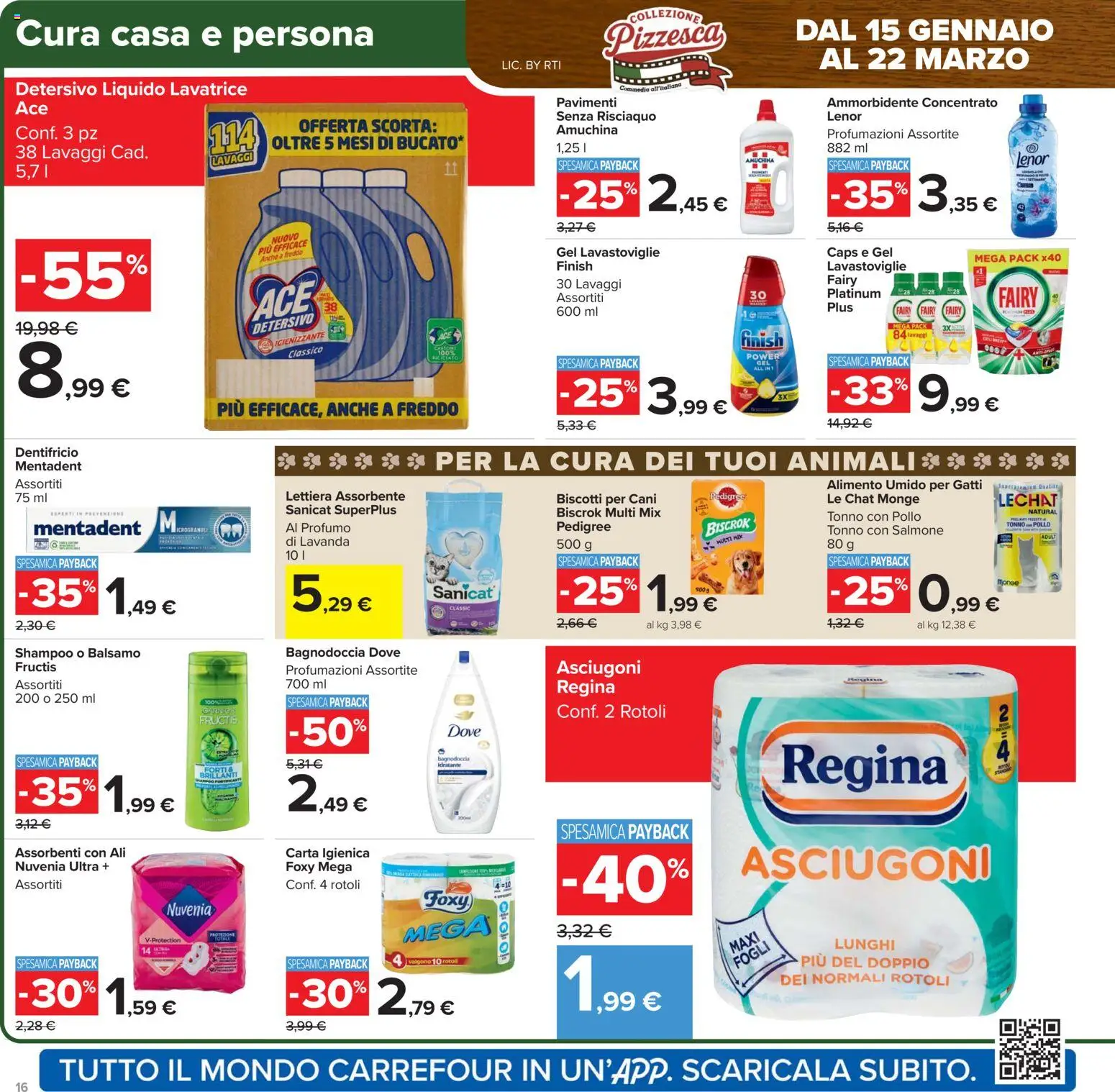 Volantino Carrefour del 15.01.2026 | Pagina: 16 | Prodotti: Carta igienica, Dentifricio, Tonno, Profumo