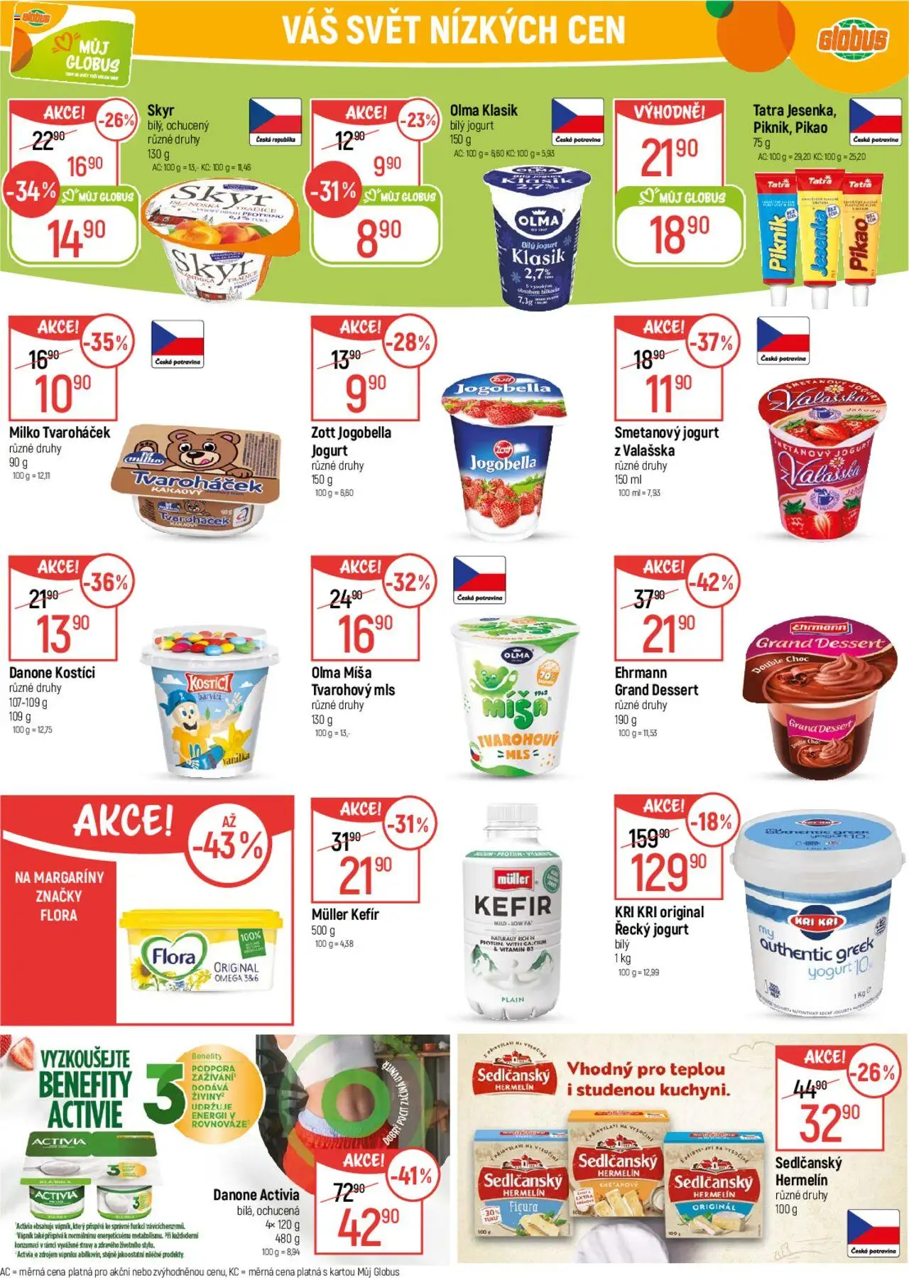 Globus leták od 22.10.2025 | Strana: 19 | Produkty: Sedlčanský Hermelín, Jogurt, Skyr, Tvaroháček