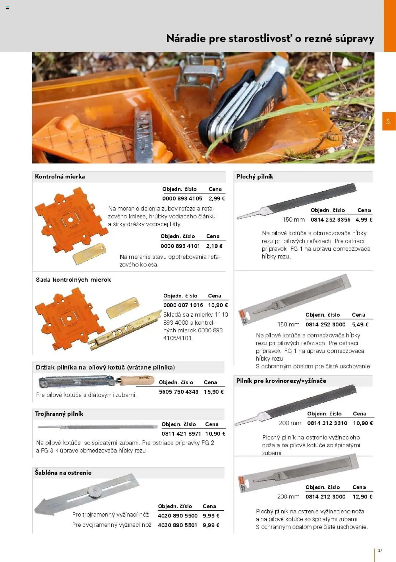 Nové STIHL akcie – leták je platný od 01.04.2025 | Strana: 47 | Produkty: Náradie