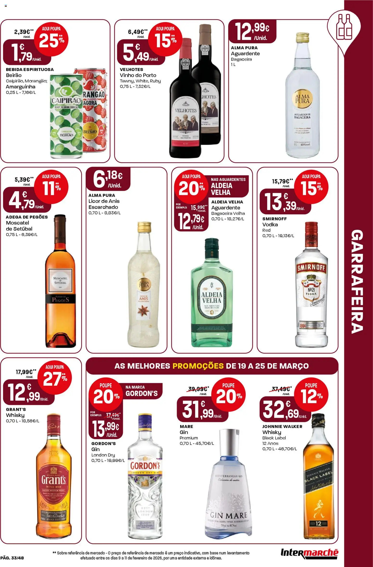 Intermarché folheto │ válido de 19.03.2026 | Página: 33 | Produtos: Base, Gin, Vodka, Bebida