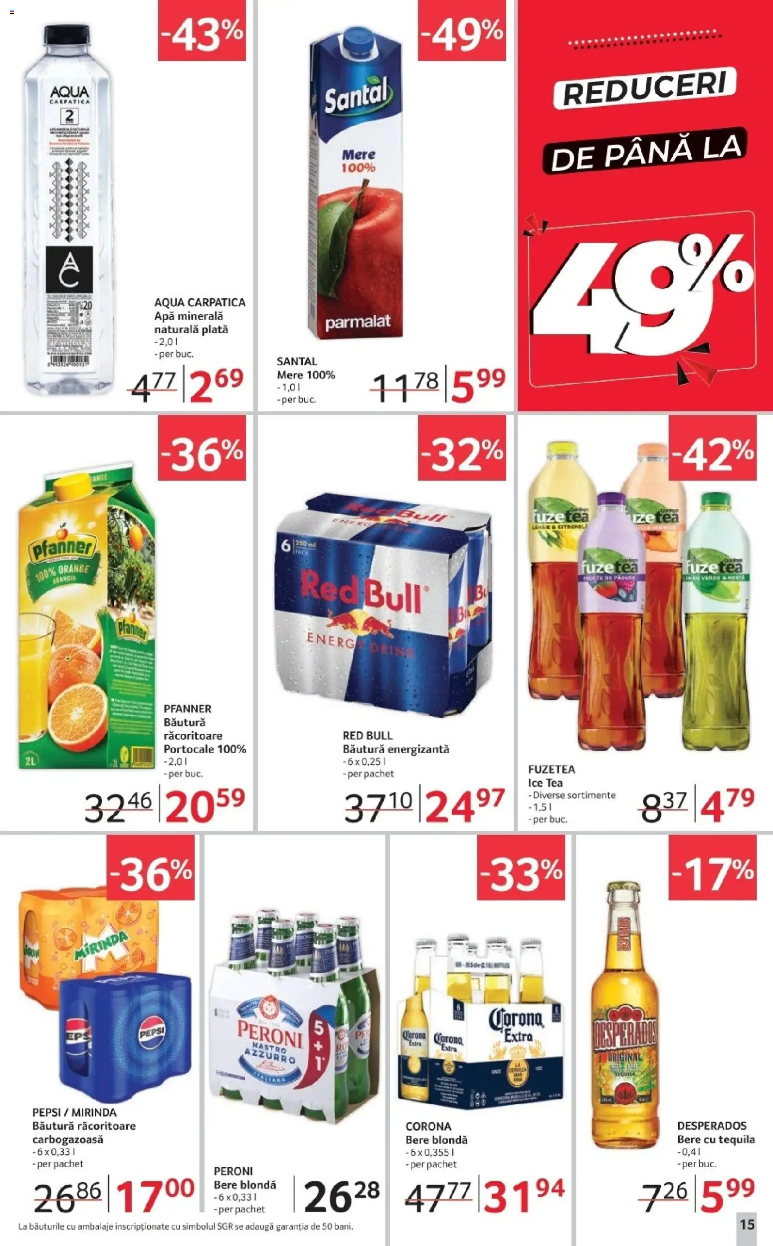 Noul catalog Selgros – valabil de la 12.12.2025 | Pagină: 15 | Produse: Eğitim çantaları, Bere, Băutură energizantă, Ice tea