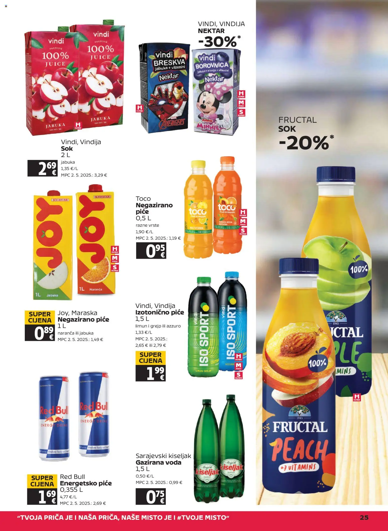Tommy katalog | vrijedi od 04.12.2025 | Stranica: 25 | Proizvodi: Sarajevski kiseljak, Voda, Breskva, Red Bull