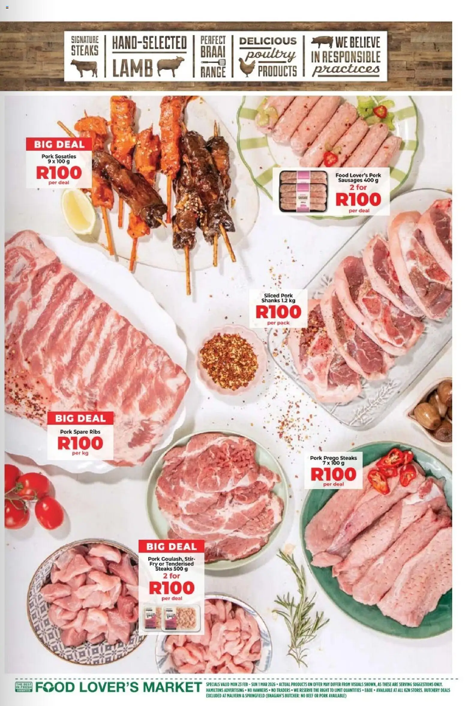 New Food Lover's Market catalogue – valid from 23.02.2026 | Page: 9 | Products: Ribs, Limpiador íntimo, Pork, Beef
