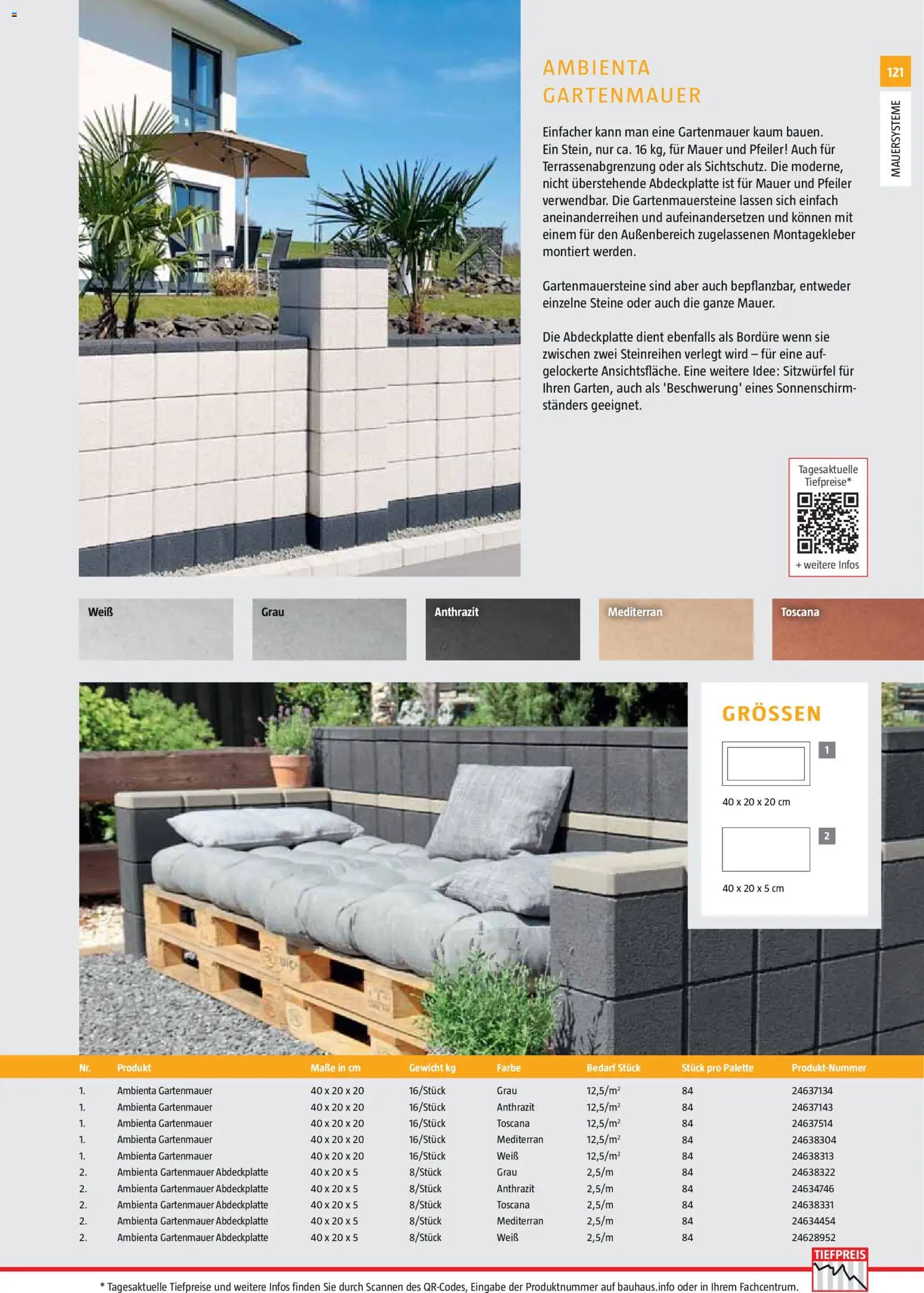 Bauhaus Gartenbaumaterialien gültig ab 01.04.2026 | Seite: 121 | Produkte: Gewicht
