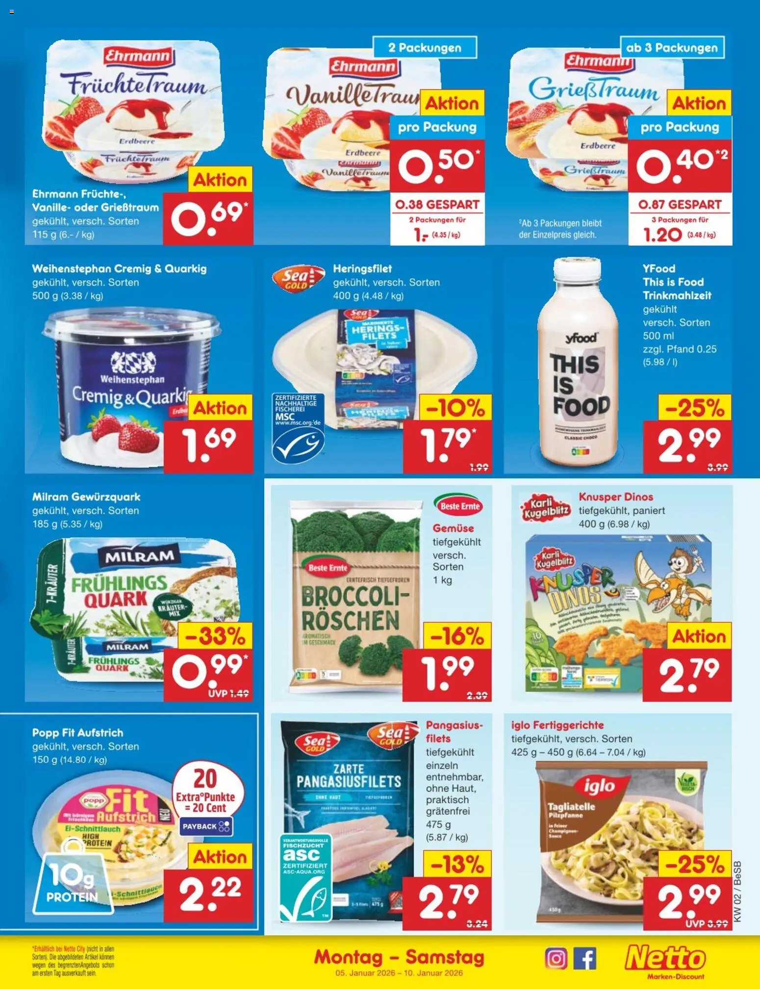 Netto Marken-Discount Prospekt 	 – gültig ab 05.01.2026 | Seite: 15 | Produkte: Quark, YFood, Champignons, Fertiggerichte