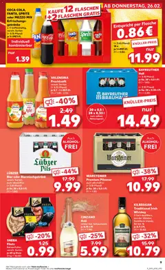 COCA-COLA, FANTA, SPRITE oder MEZZO MIX, Erfrischungsgetränke z. T. koffeinhaltig, versch. Sorten (+ 0.15 Pfand) je 1-I-PET-FI. Individuell kombinierbar ab 26.02.2026 gültig | Seite: 9