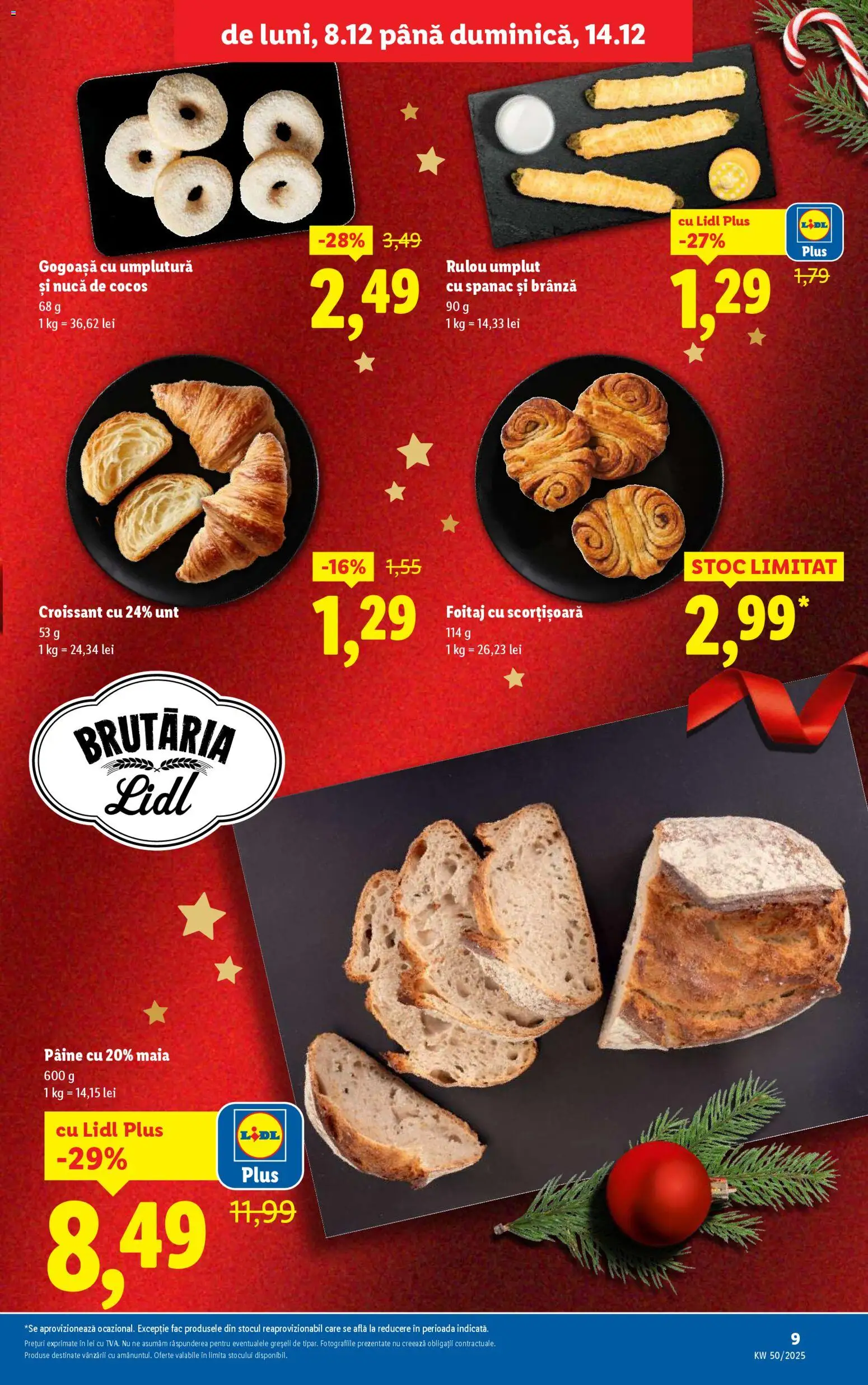 Noul catalog Lidl – valabil de la 08.12.2025 | Pagină: 9 | Produse: Divan, Unt, Brânză, Pâine