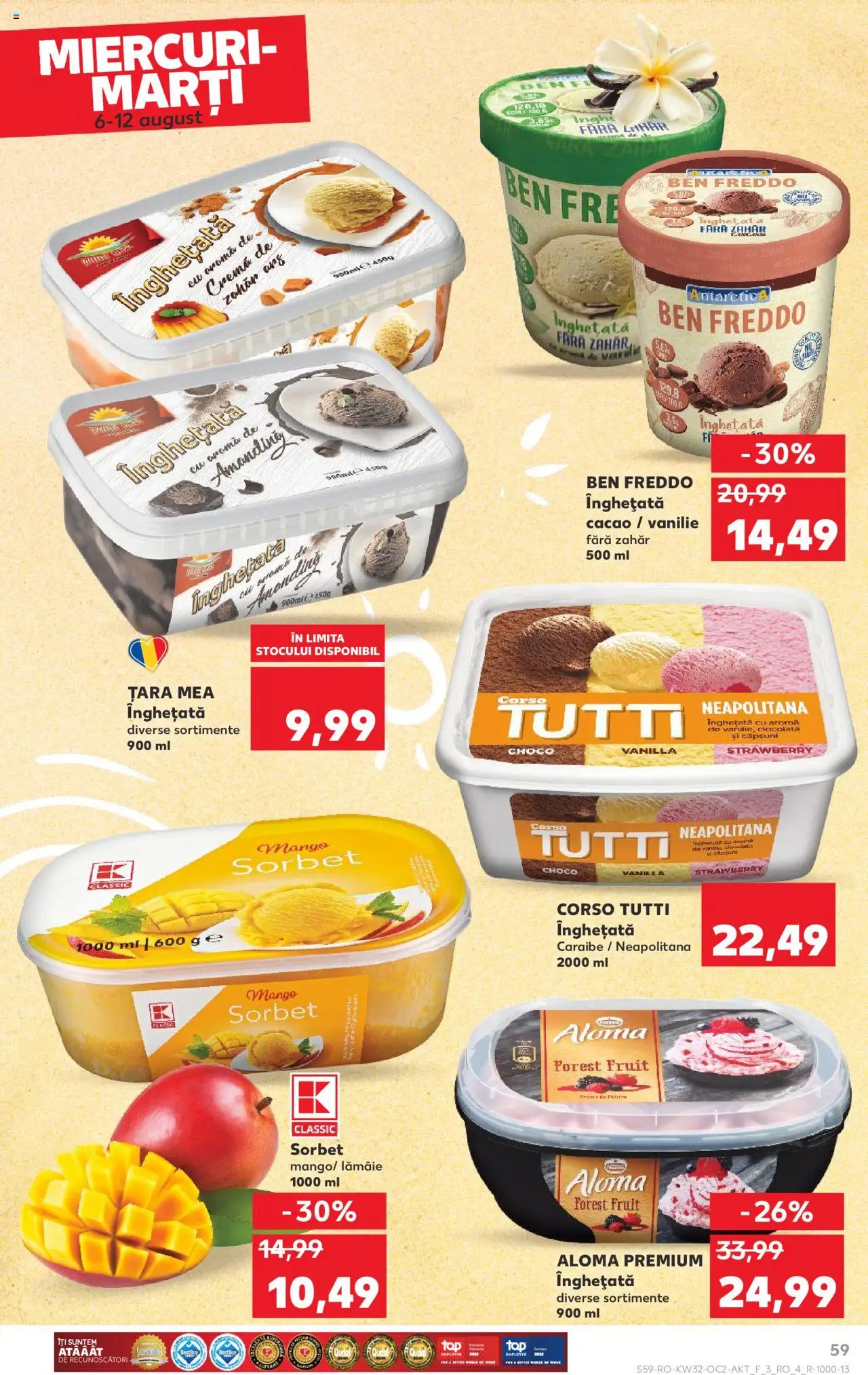 Catalog Kaufland - Tulcea – valabil de la 06.08.2025 | Pagină: 59 | Produse: Ciocolată, Cacao, Înghețată, Zahăr