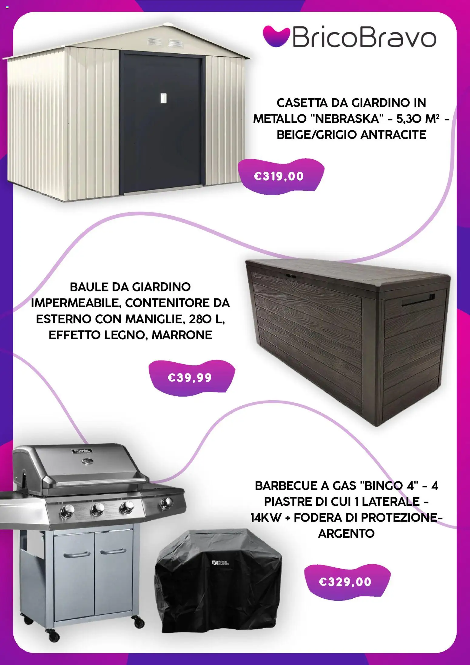 Volantino Brico Bravo del 03.03.2026 | Pagina: 4 | Prodotti: Barbecue, Barbecue a gas, Baule, Contenitore