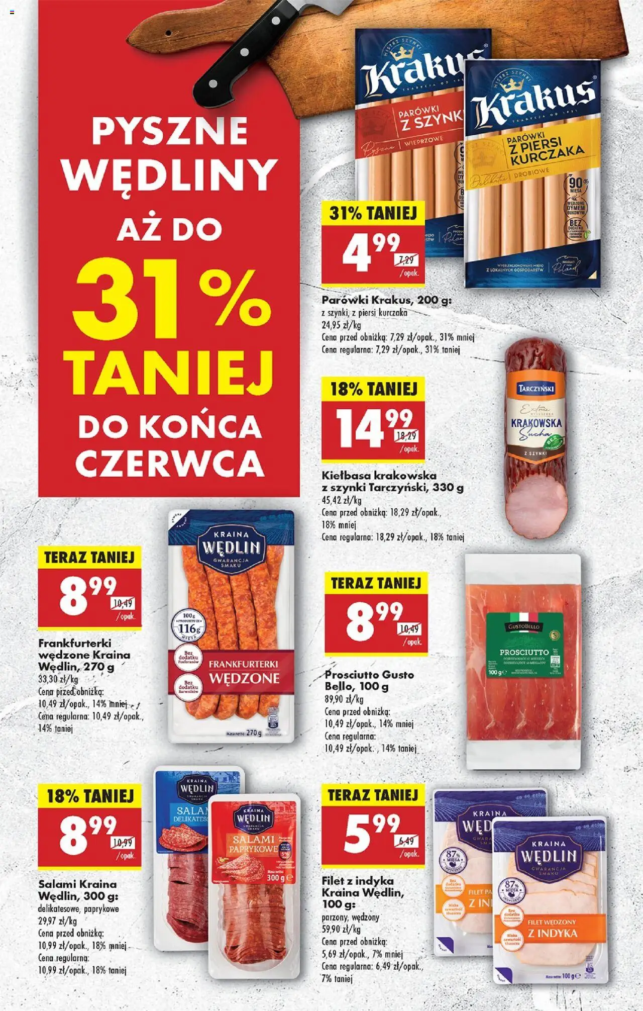 Biedronka gazetka od 16.06.2025 | Strona: 32 | Produkty: Parówki, Prosciutto, Salami, Wędliny