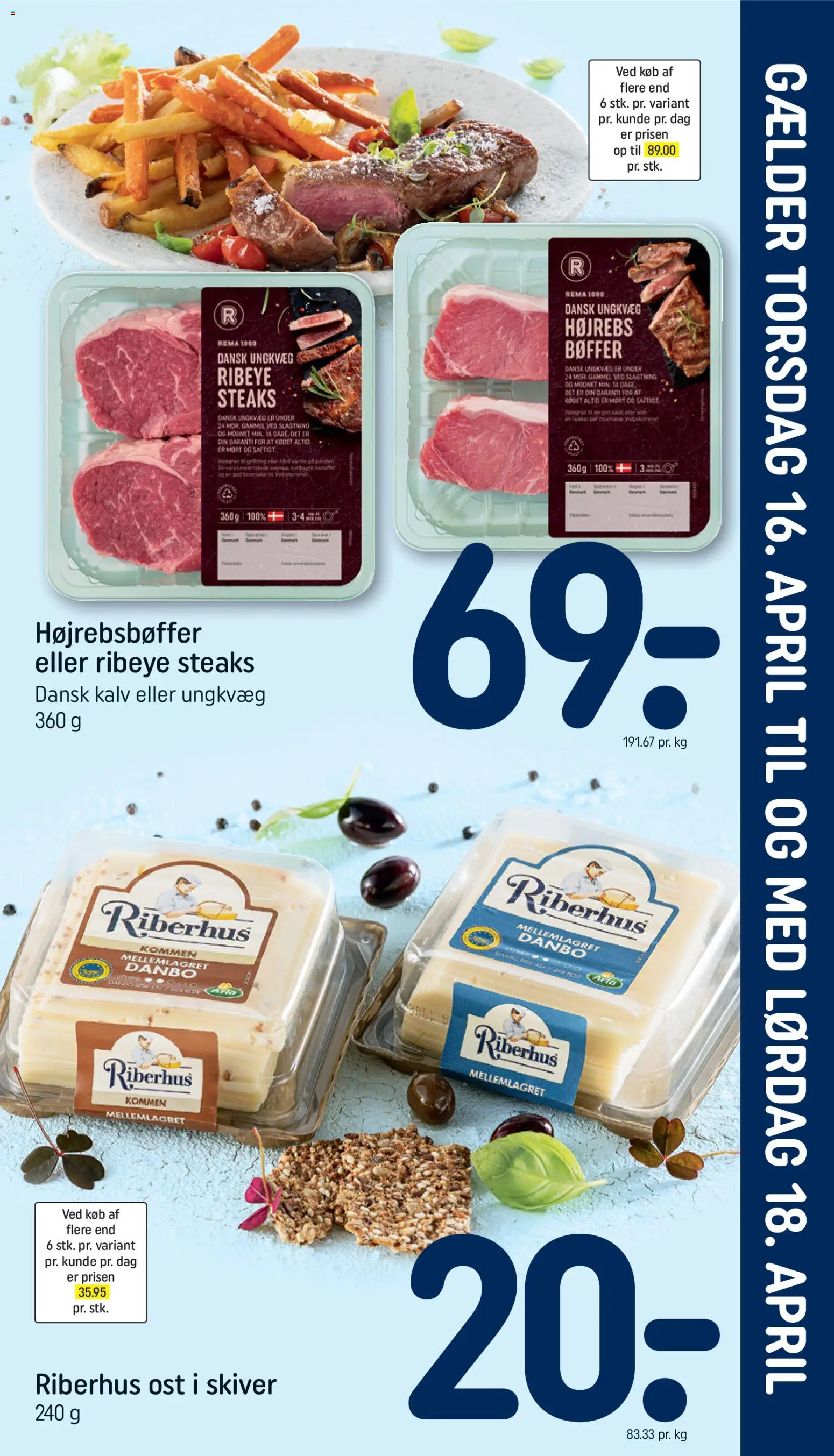 Rema 1000 tilbudsavis – gyldig fra 12.04.2026 | Side: 21 | Produkter: Ost, Bøffer