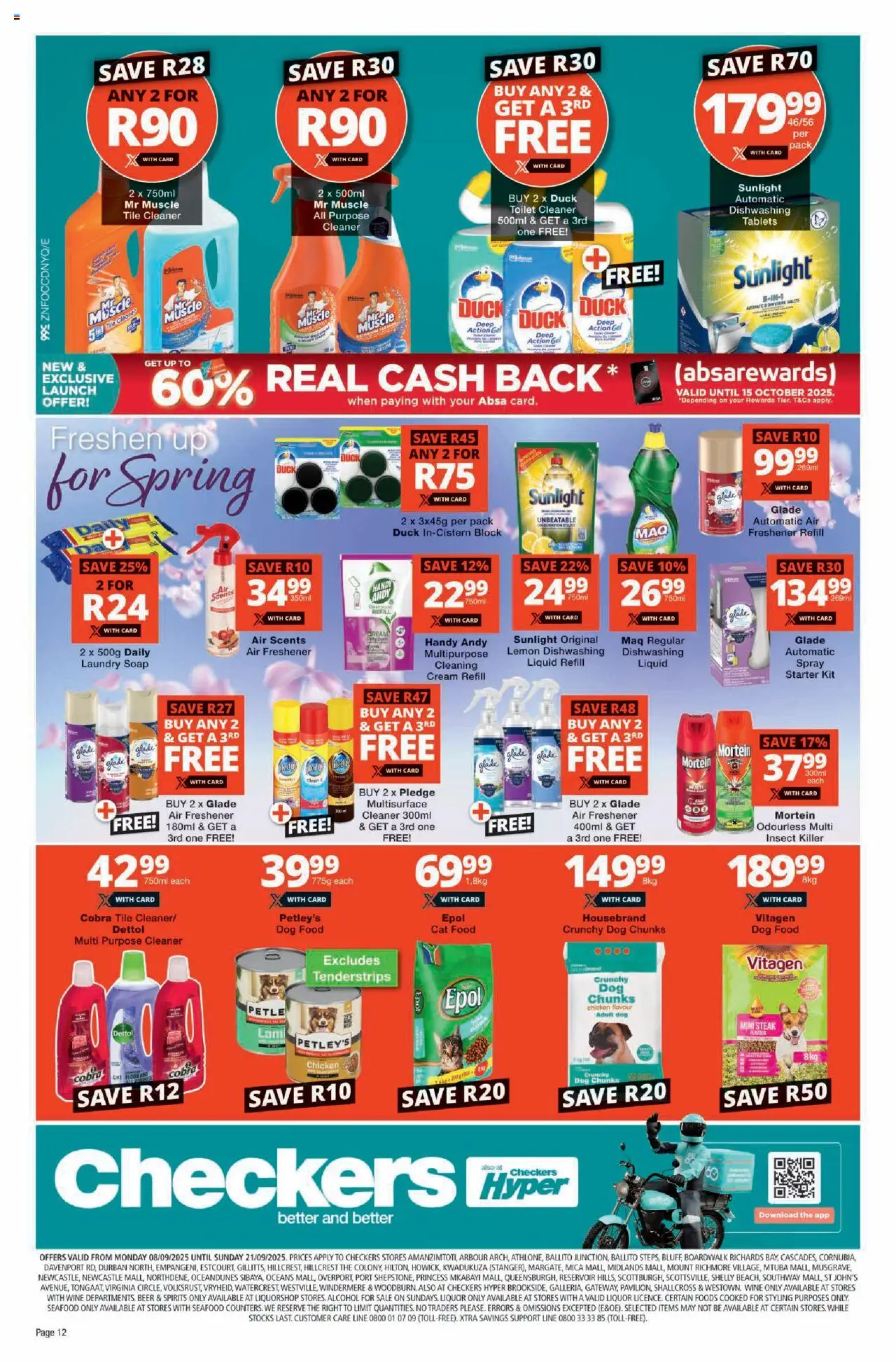 New Checkers catalogue – valid from 08.09.2025 | Page: 12 | Products: Steak, Lemon, Cat food, Dishwashing liquid