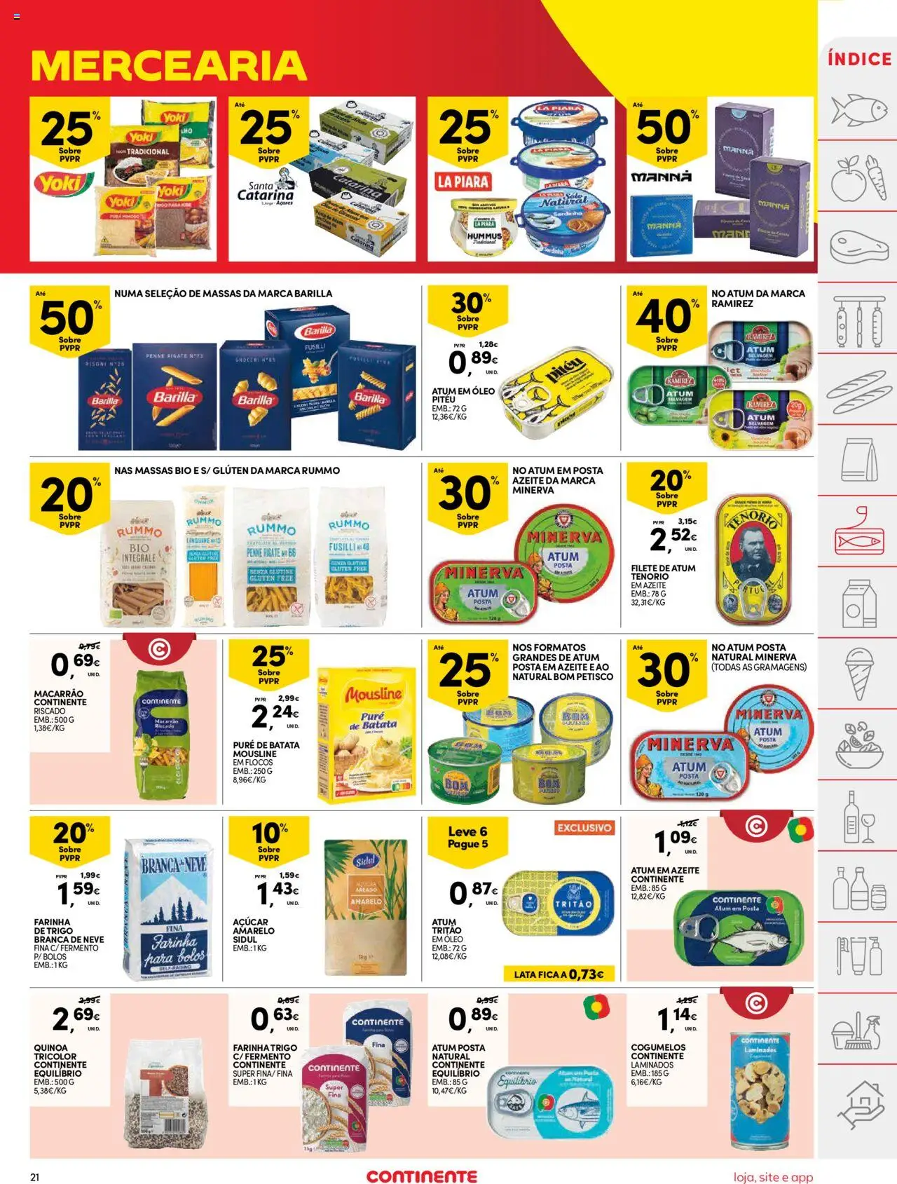 Continente folheto │ válido de 05.08.2025 | Página: 21 | Produtos: Azeite, Açúcar, Milho, Flocos