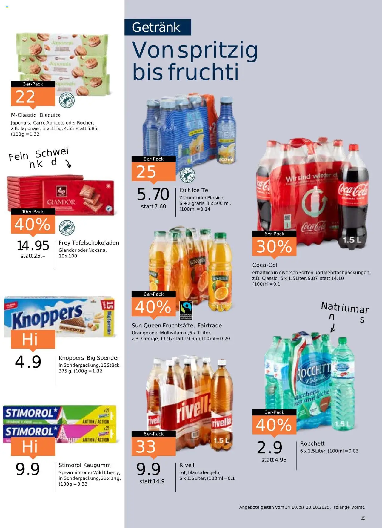 Migros Aktionen – gültig ab 14.10.2025 | Seite: 15 | Produkte: Coca Cola, Zitrone