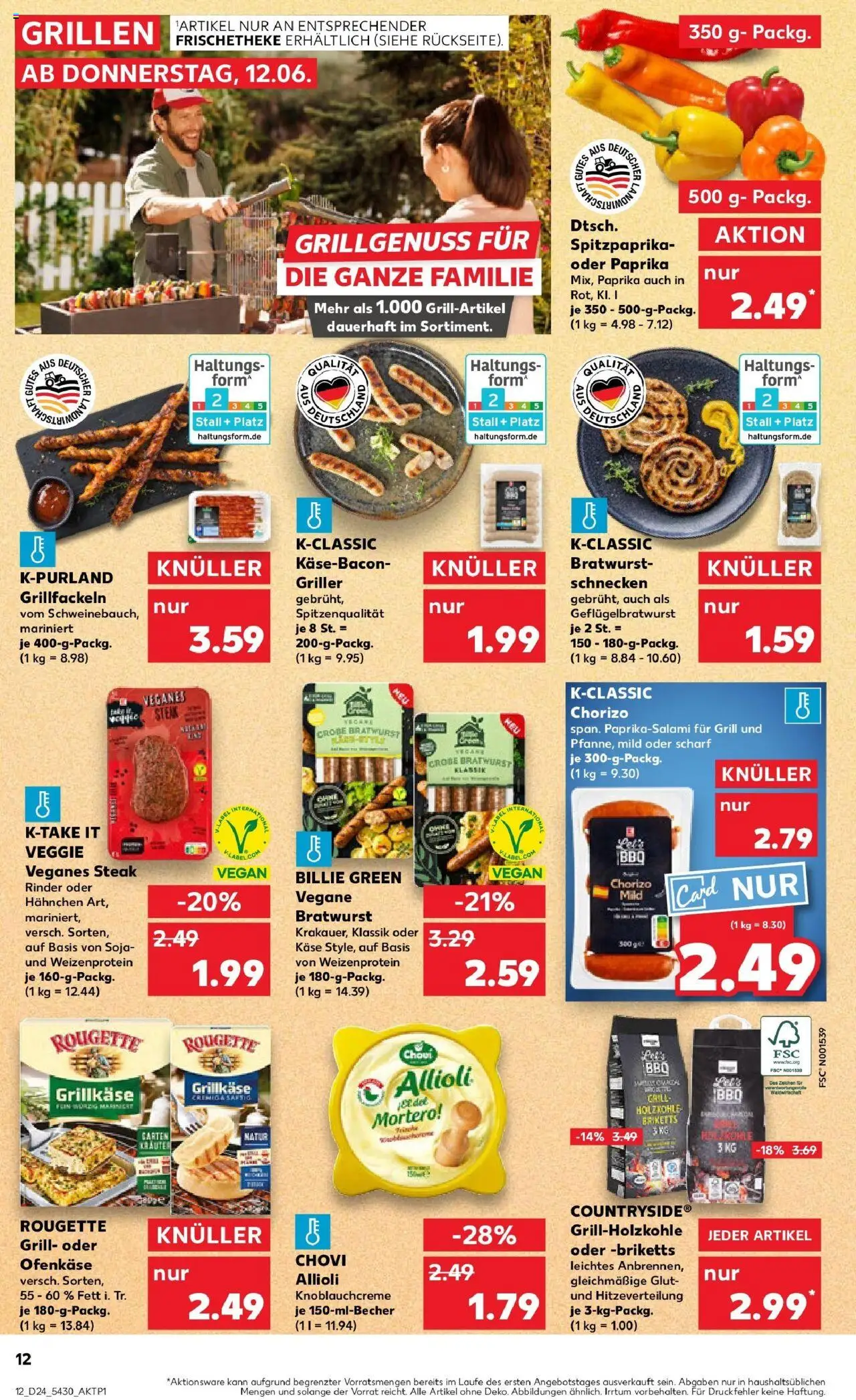 Kaufland prospekt Dingolfing	 - gültig ab dem 11.06.2025 | Seite: 12 | Produkte: Grill, Hahnchen, Bratwurst, Steak