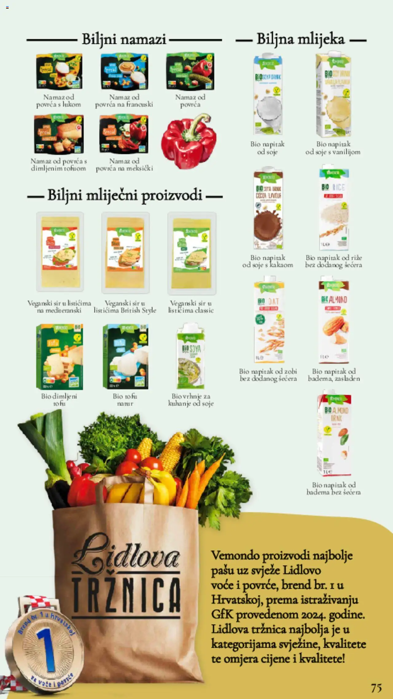 Lidl katalog | vrijedi od 11.03.2025 | Stranica: 75 | Proizvodi: Sir, Voće, Tofu, Namaz