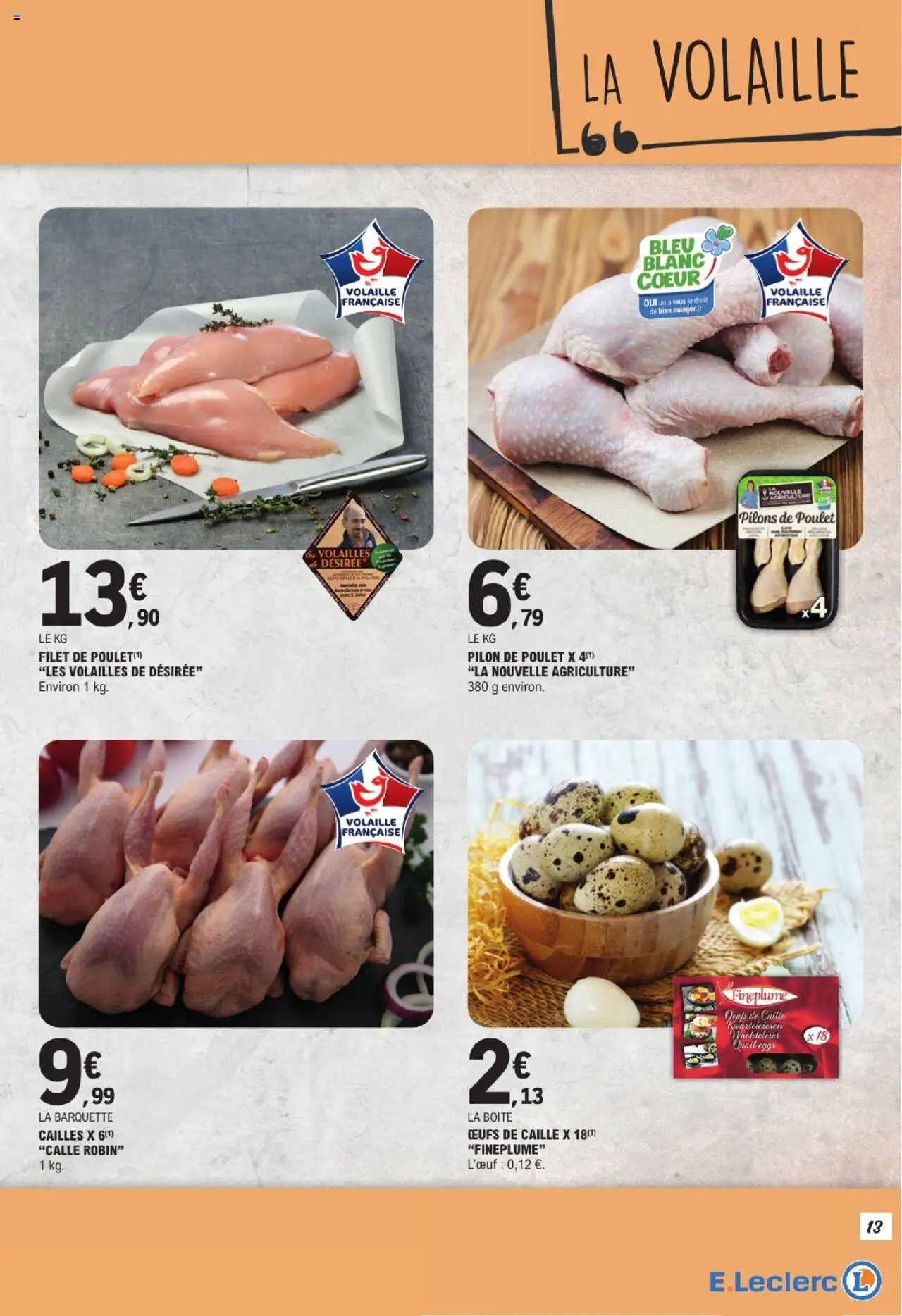  | Page: 13 | Produits: Oeufs de caille, Volaille, Cailles, Œufs